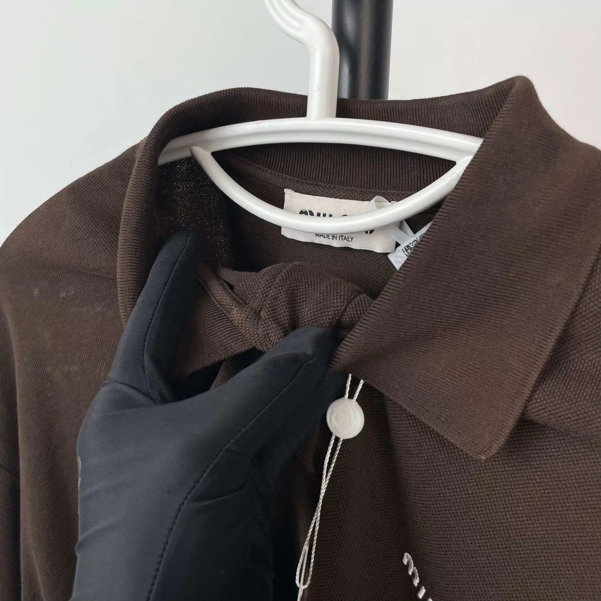 Miu Miu MIU MIU 98 new cotton knit deep brown S polo shirt Size S / US 4 / IT 40 - 3 Thumbnail