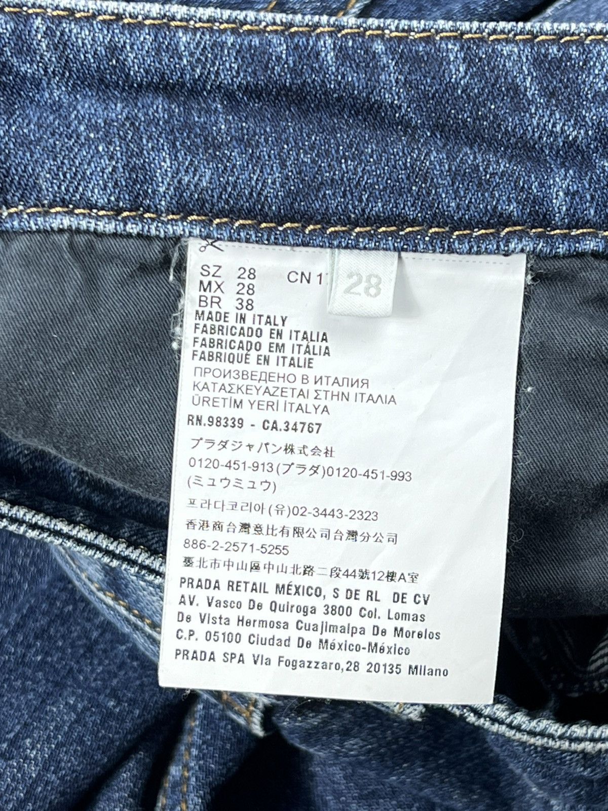 Prada Prada Triangle Blue Boyfriend Jeans Size 28 Size 28" / US 6 / IT 42 - 10 Thumbnail