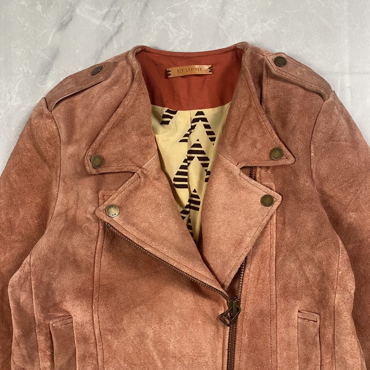 SLY Sly Leather Punk Rocker Biker Suede Jacket Size S / US 4 / IT 40 - 4 Thumbnail