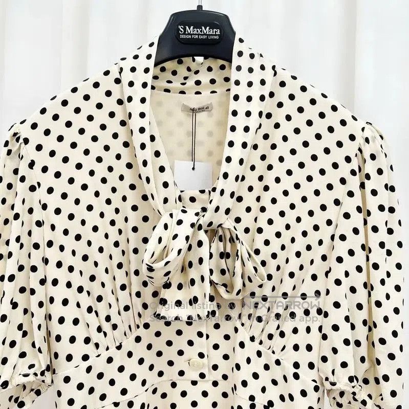 Miu Miu Miu Miu Polka Dot Midi Dress for Summer . Size L / US 10 / IT 46 - 3 Thumbnail