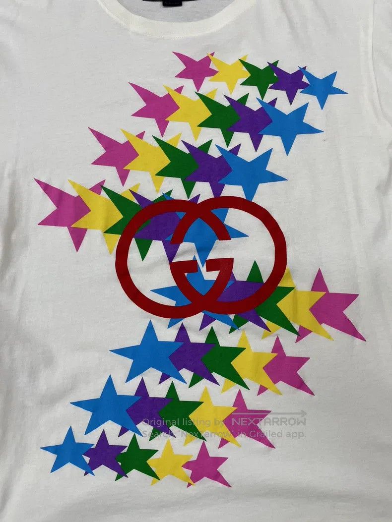 Gucci Gucci White star logo printed short-sleeved T-shirt Size XS / US 0-2 / IT 36-38 - 2 Thumbnail