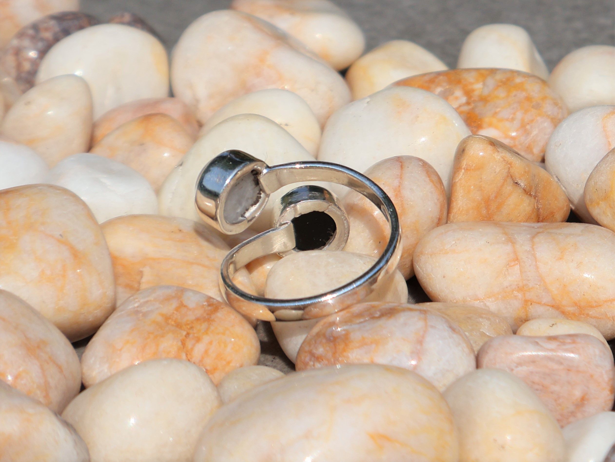 Handmade Rainbow Moonstone Ring, Black Onyx Ring, Handmade Women Ring Size ONE SIZE - 4 Thumbnail