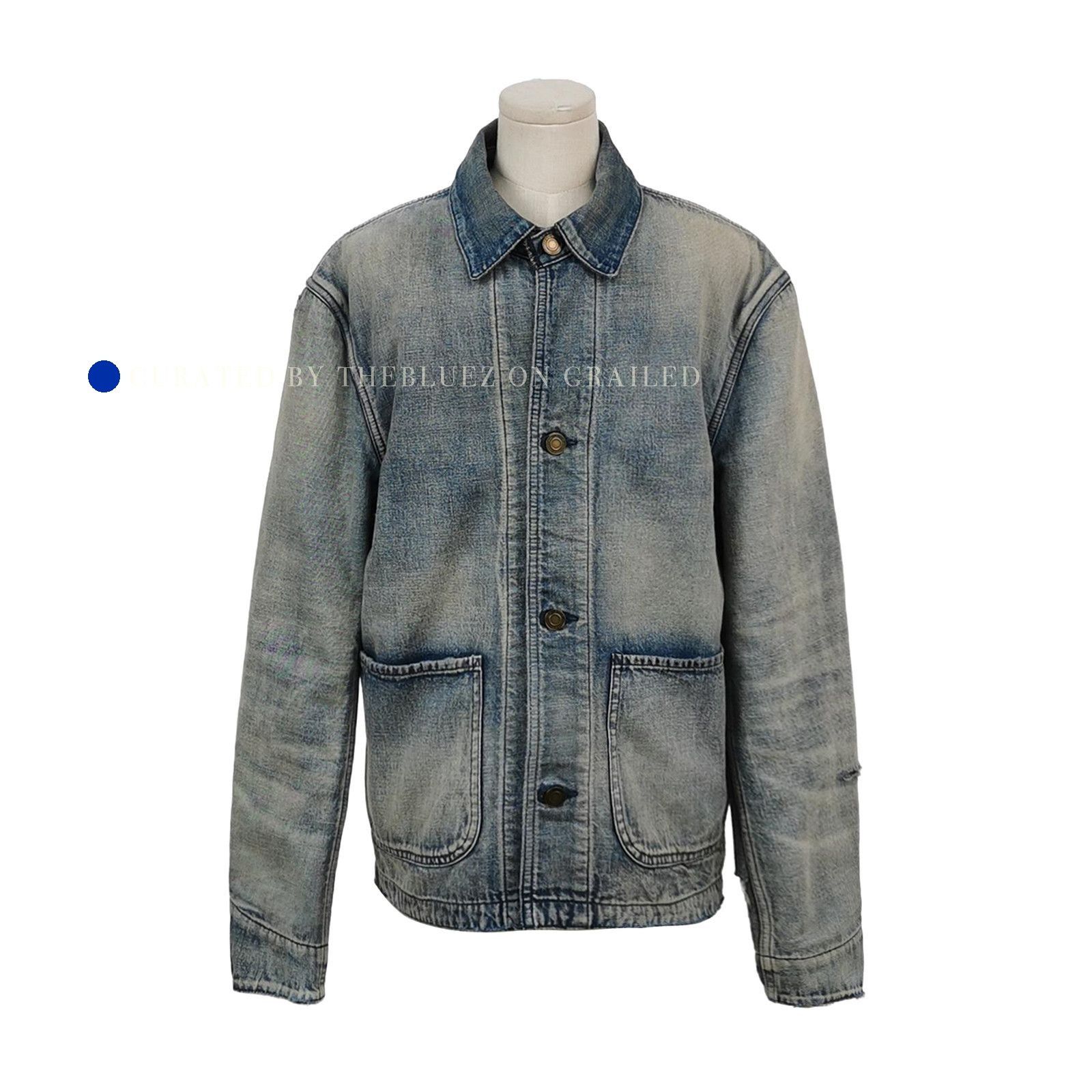 Saint Laurent Paris Faded Blue Denim Jacket in Size XS Size US XS / EU 42 / 0 - 1 Thumbnail