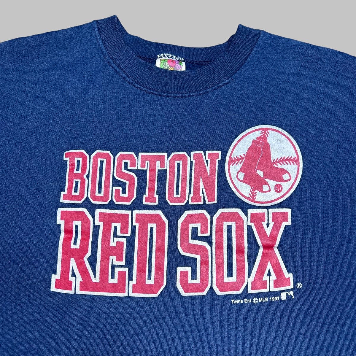 MLB × Vintage 1997 MLB Boston Red Socks 3D Spell Out Pullover Sweatshirt Size US XL / EU 56 / 4 - 8 Thumbnail