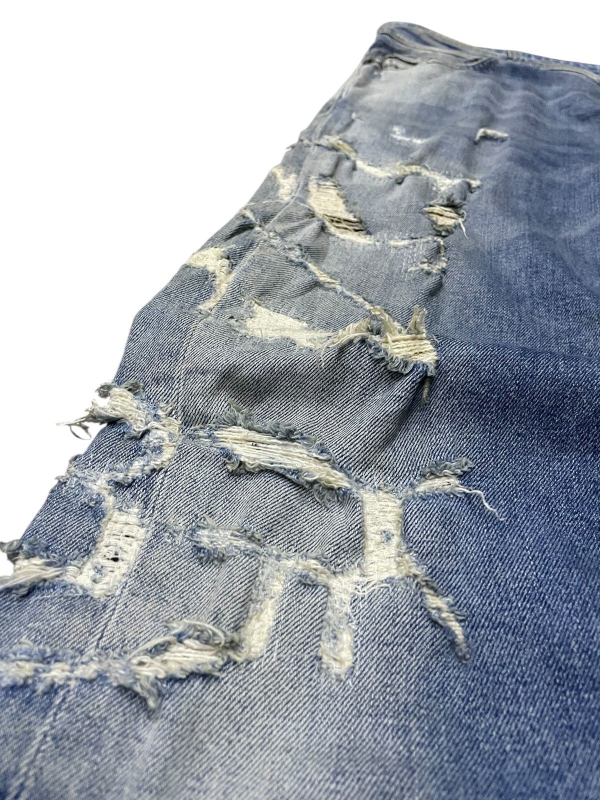 Diesel Black Gold Stacked Distressed Heavy Stitched Jeans