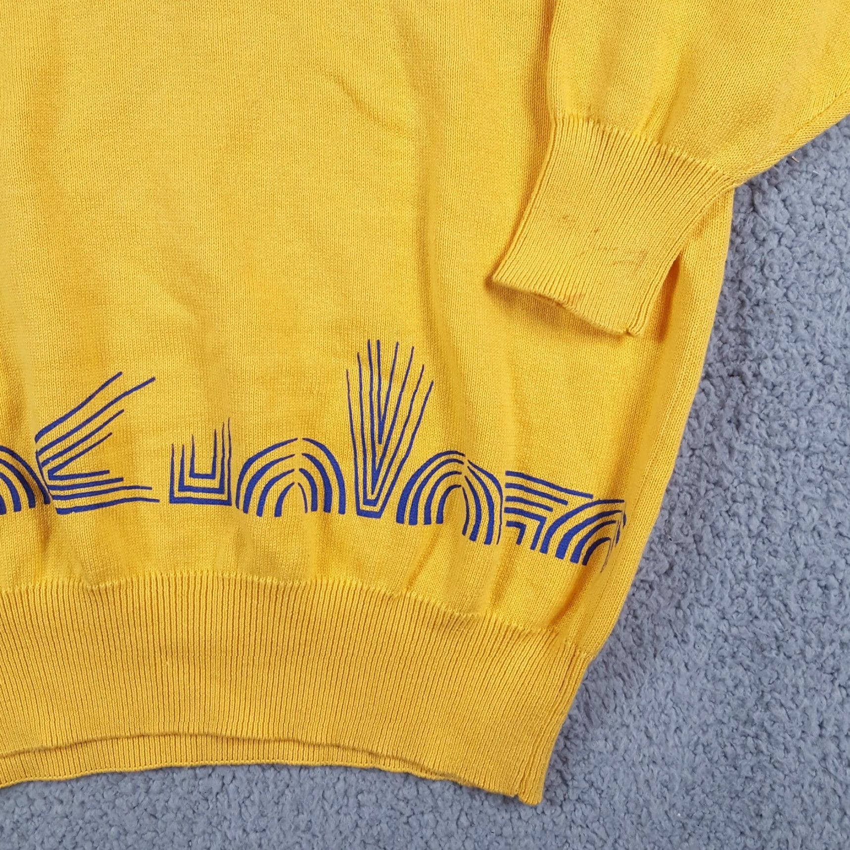 Vintage Vintage Mark Scot Women's Sweater Pullover Long Sleeve Crew Neck Knit Cotton Casual Retro 90s 00s Art Golf Preppy XL Yellow Size XL / US 12-14 / IT 48-50 - 3 Thumbnail