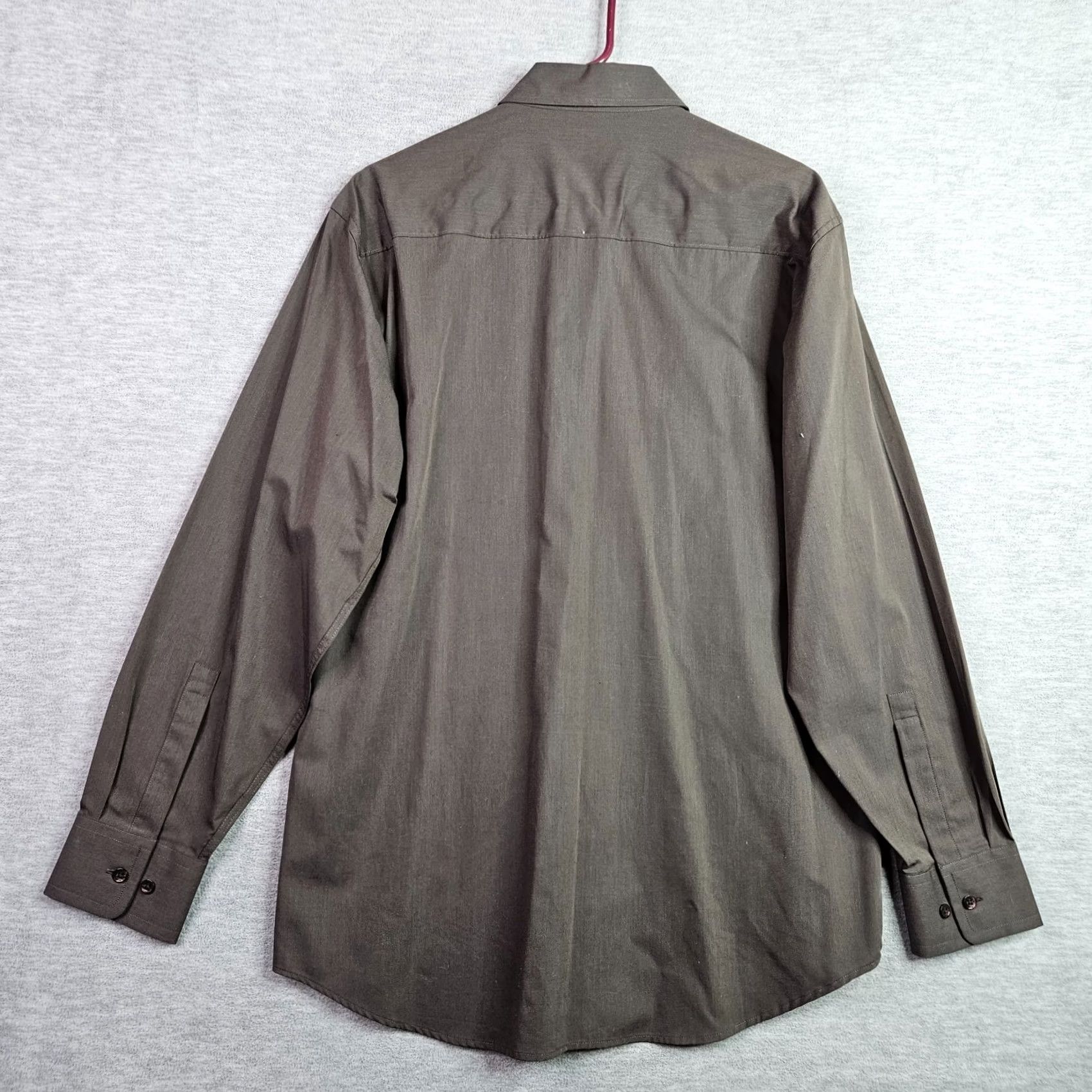 Vintage Robert Barakett Men’s Large Brown Button Front Long Sleeve Shirt Size 42R - 2 Thumbnail