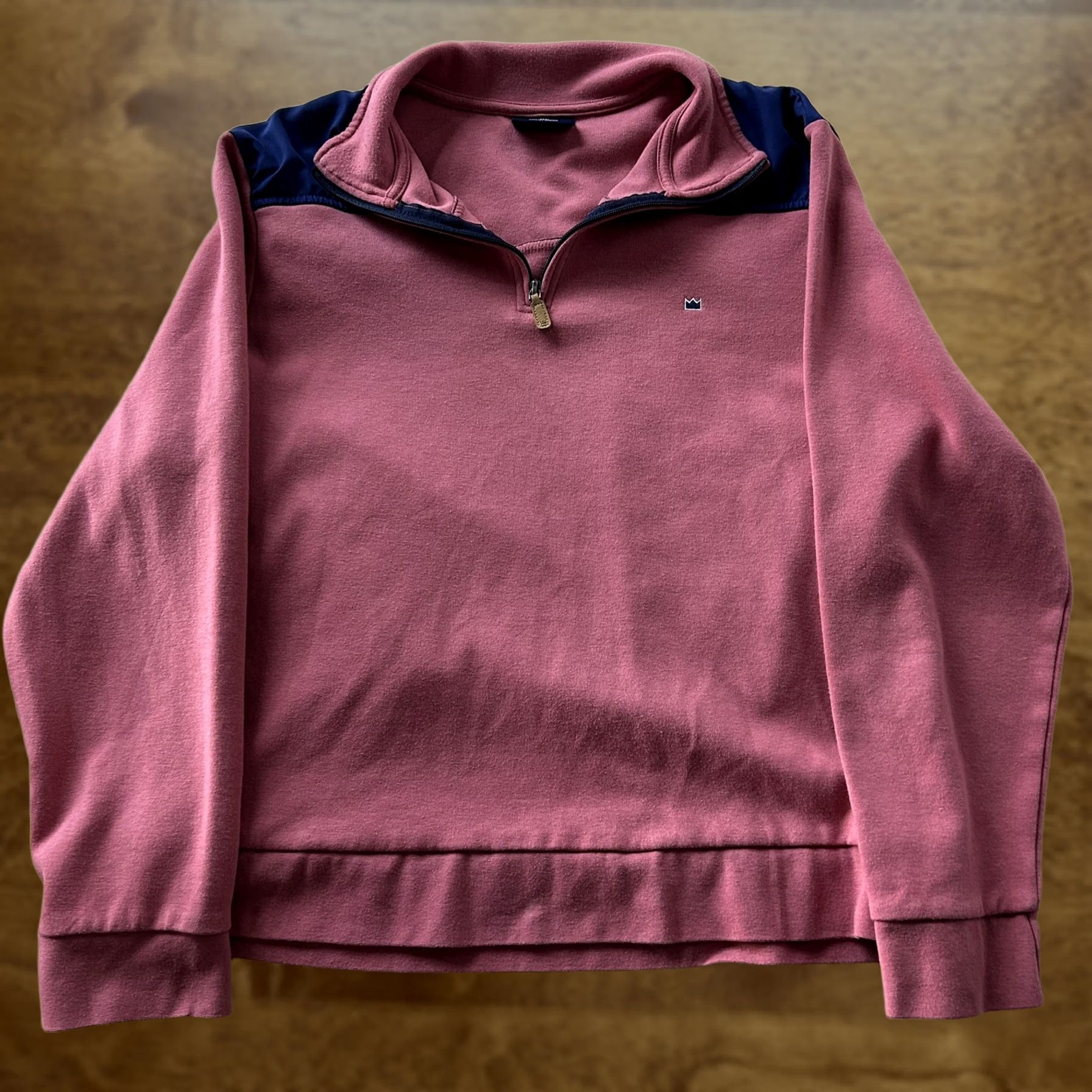 Vintage Crown & Ivy Sweatshirt Mens Large Pink 1/4 Zip Pullover Crown Logo Mock Neck Size US L / EU 52-54 / 3 - 1 Thumbnail