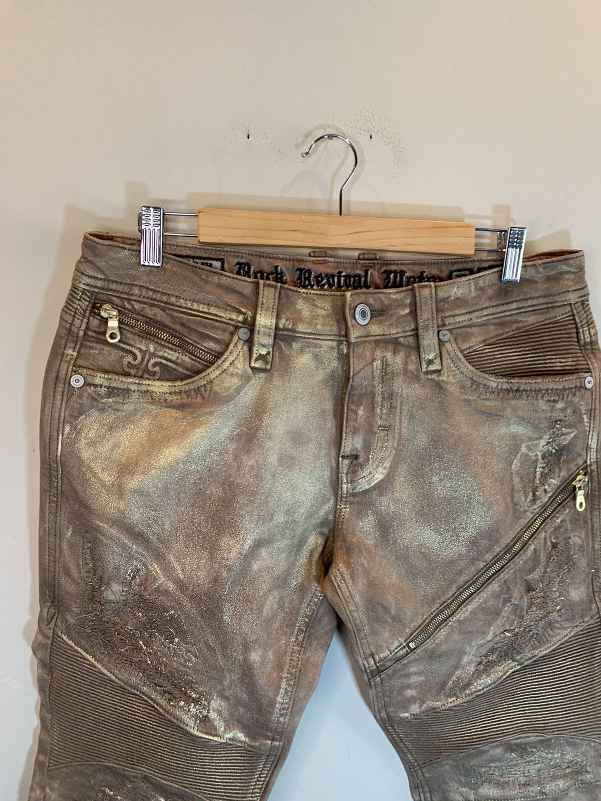 Rock Revival *RARE* New Rock Revival Distressed Biker Moto Denim Jeans Size US 34 / EU 50 - 3 Thumbnail
