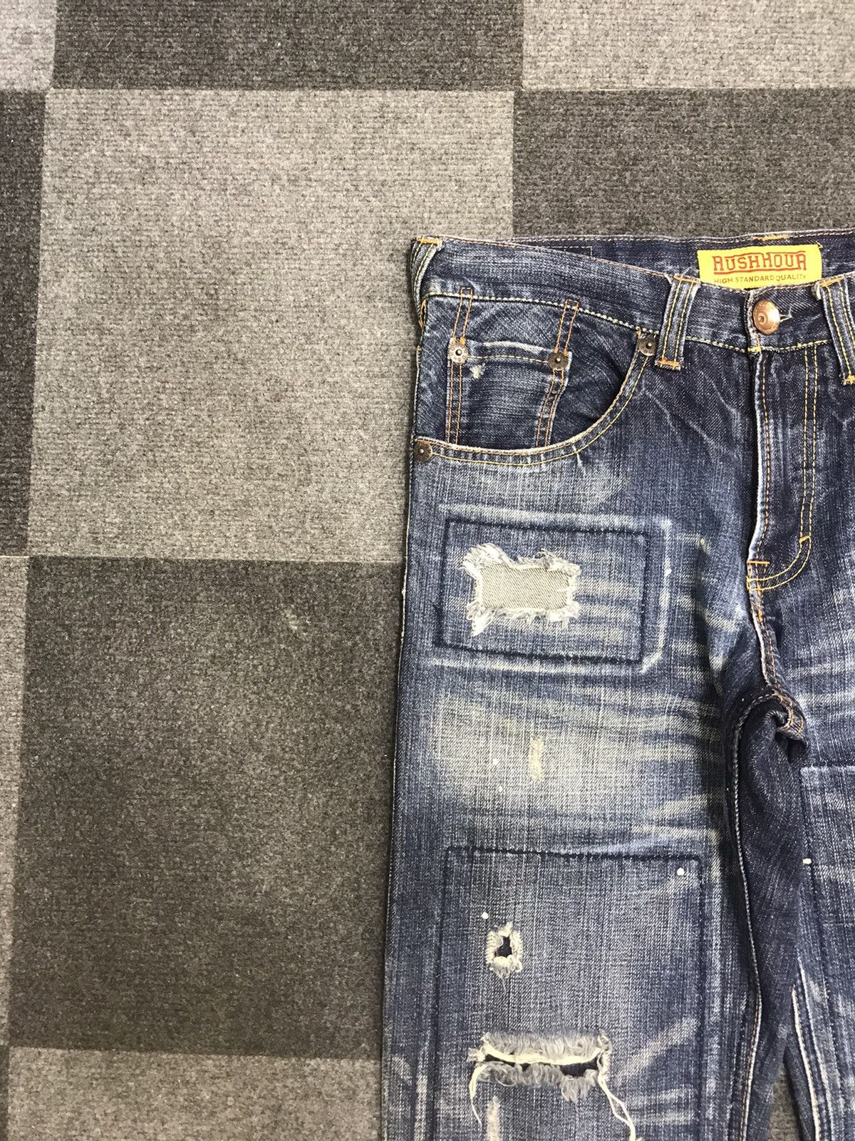 Japanese Brand RUSH HOUR Japan Painter Distressed Patchwork Jeans Size US 32 / EU 48 - 5 Thumbnail