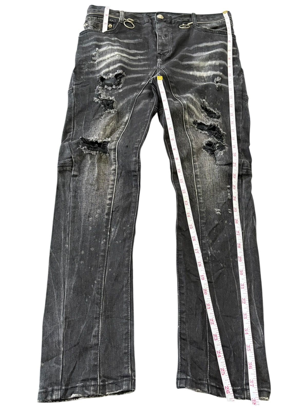Philipp Plein RARE Philipp Plein Illegal Fight Club Punk Distressed Jeans Size US 32 / EU 48 - 7 Thumbnail