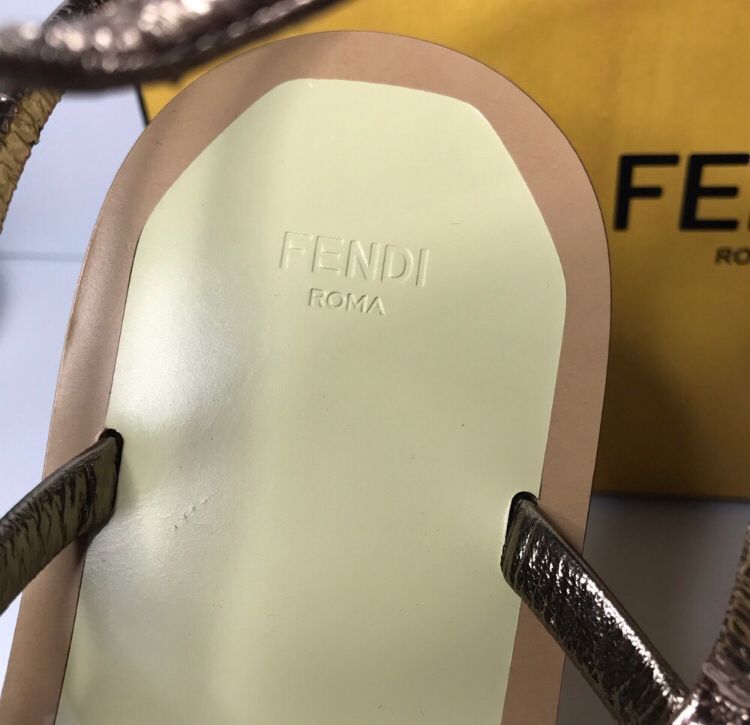 Fendi - New FENDI Metallic Nappa Fendi O'Lock Gladiator Flat Sanda Size US 7.5 / IT 37.5 - 15 Thumbnail