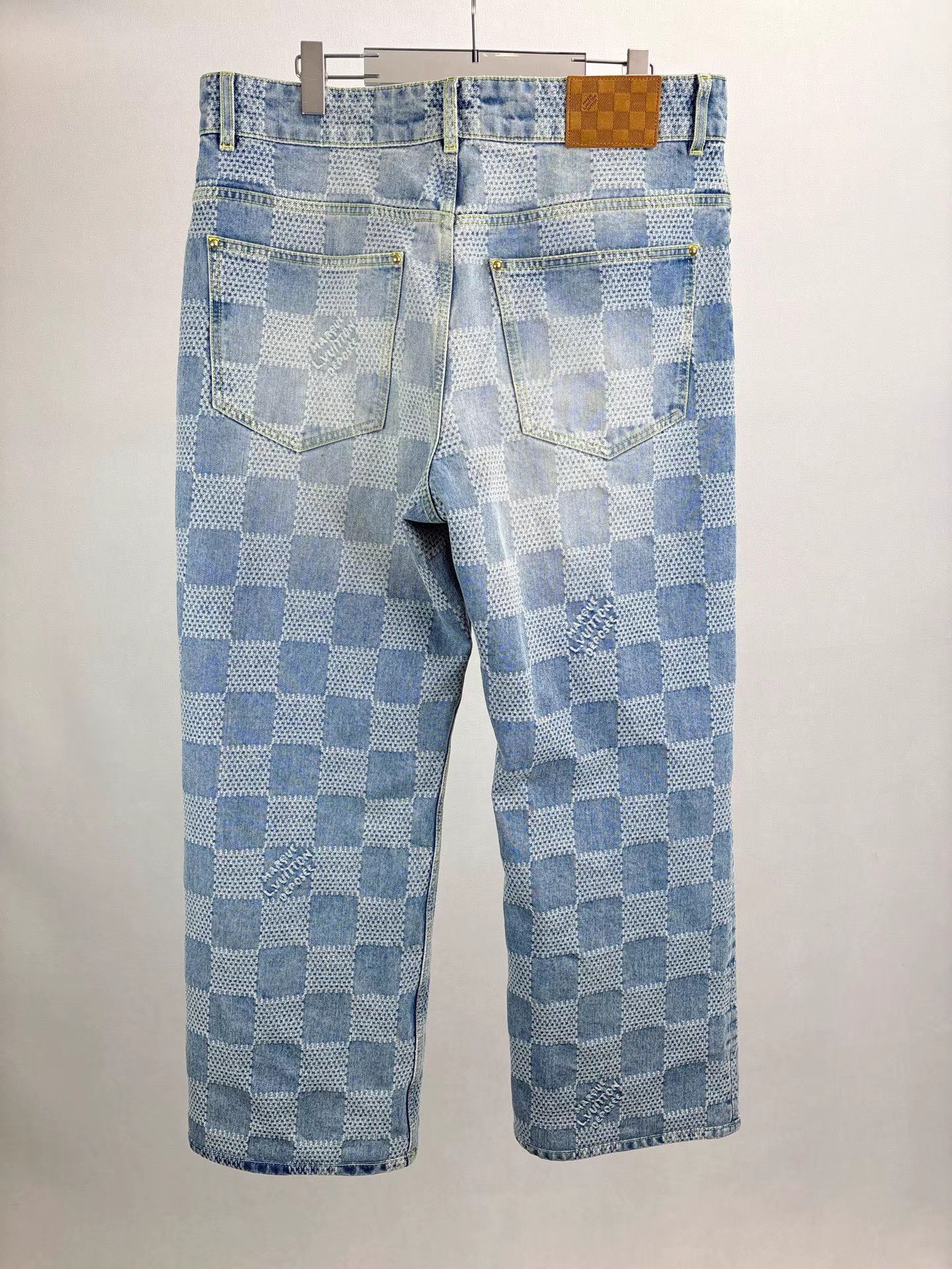 Louis Vuitton Louis Vuitton Leather Patch Checkerboard Logo Jeans K1 Size US 36 / EU 52 - 2 Thumbnail
