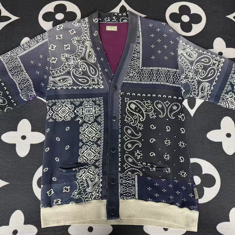Kapital KAPITAL Purple Paisley Patterned Cardigan-2506 Size US L / EU 52-54 / 3 - 1 Thumbnail