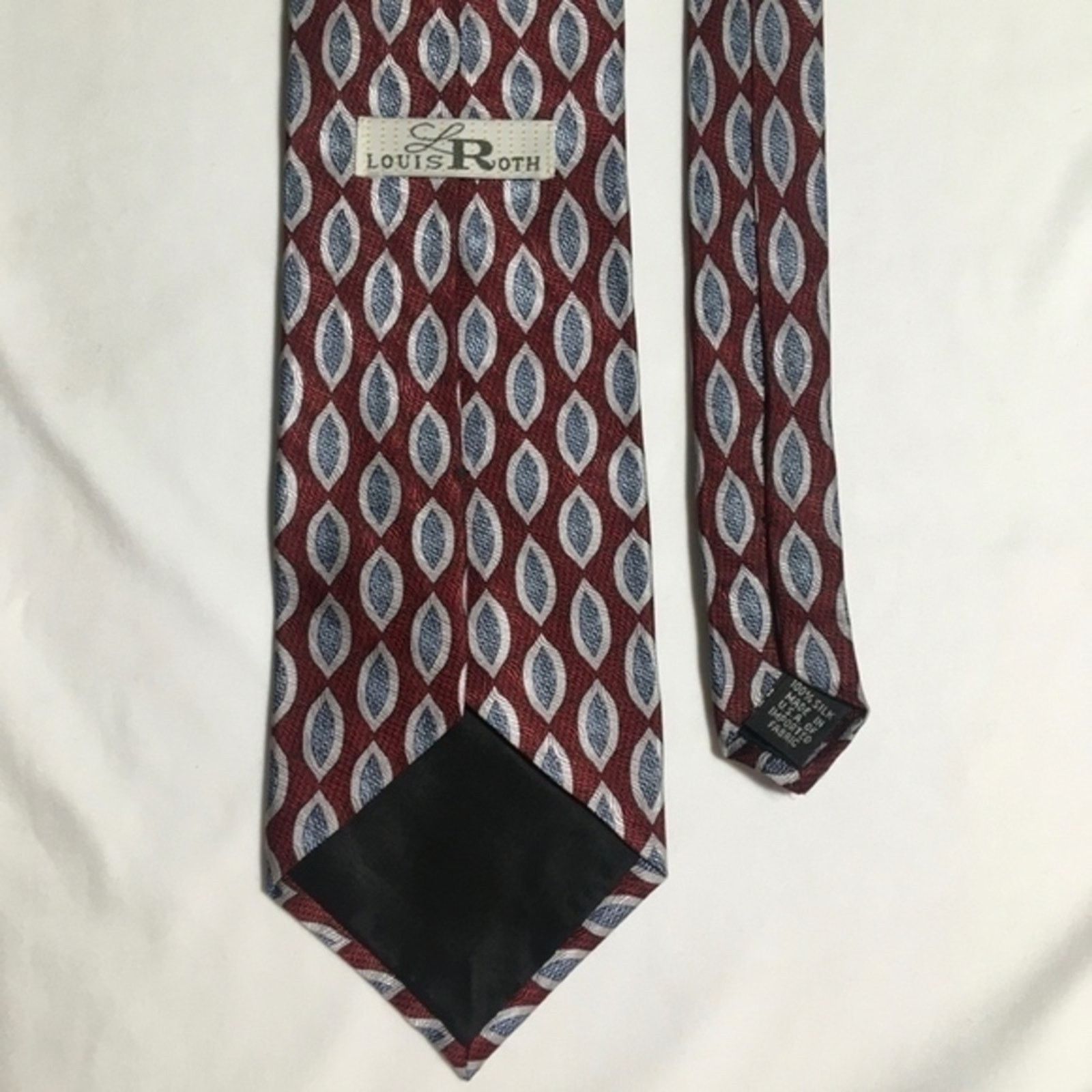 Vintage Vintage Louis Roth Red Silk Marquise Print Tie Size ONE SIZE - 4 Thumbnail