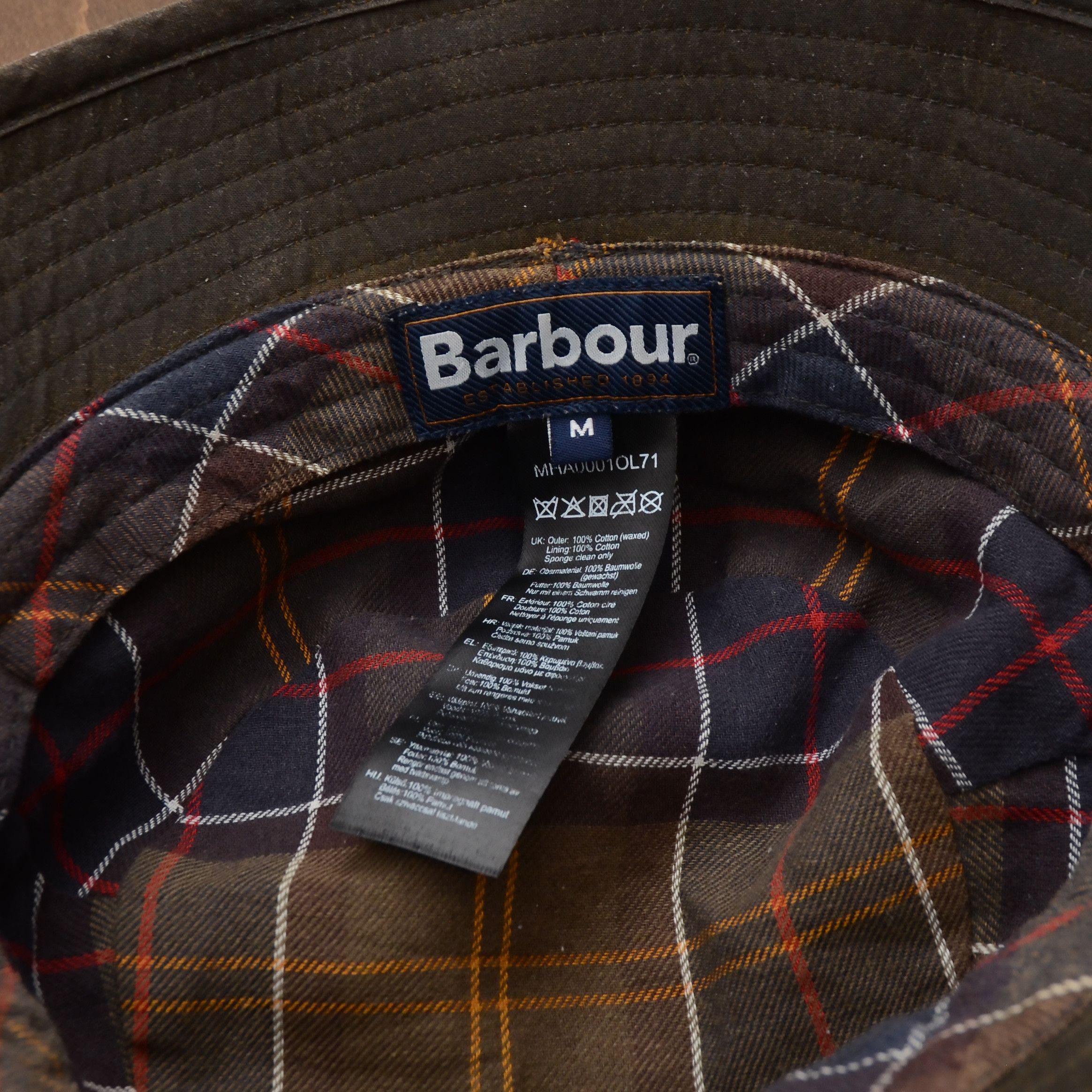 Barbour BARBOUR Waxed Cotton Bucket Hat Khaki Brown Waterproof Size ONE SIZE - 9 Thumbnail