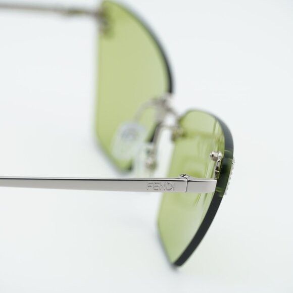 Fendi Fendi FE4160US 16N Sunglasses Silver Cat Eye Frame, Green Size ONE SIZE - 6 Thumbnail