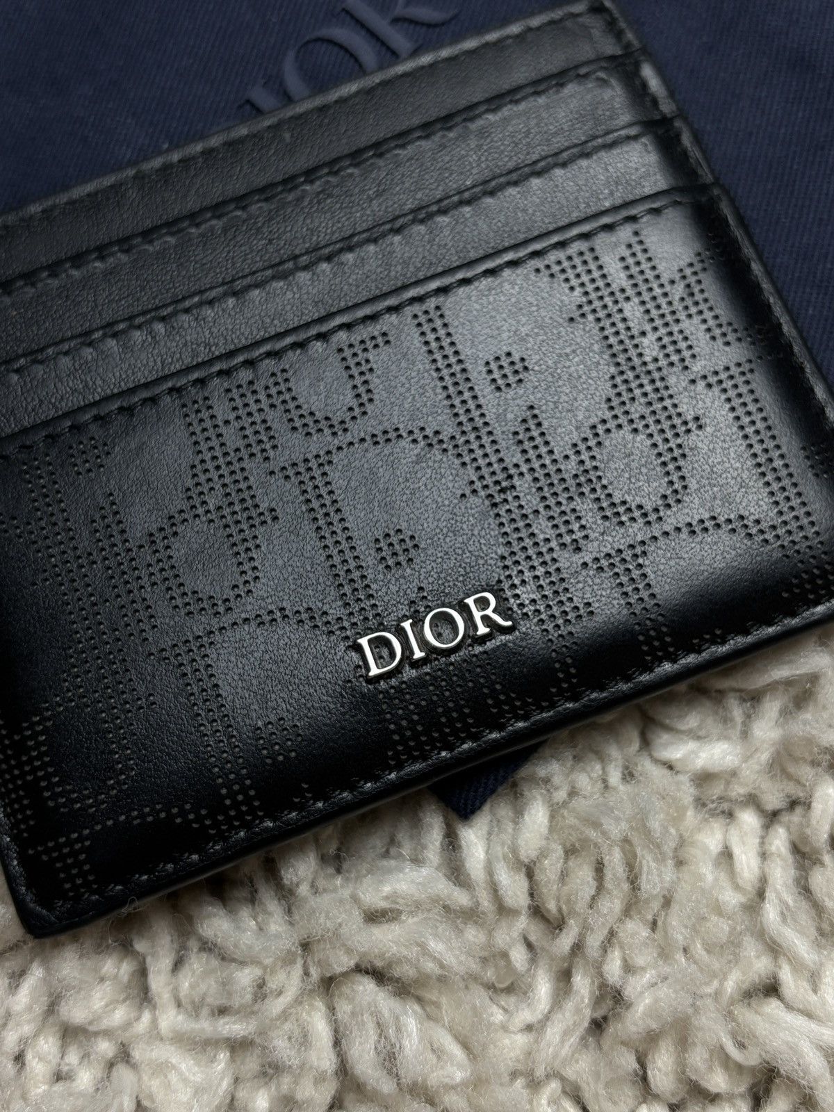 Dior Dior Oblique Perforated Leather Card Holder Wallet Size ONE SIZE - 2 Thumbnail