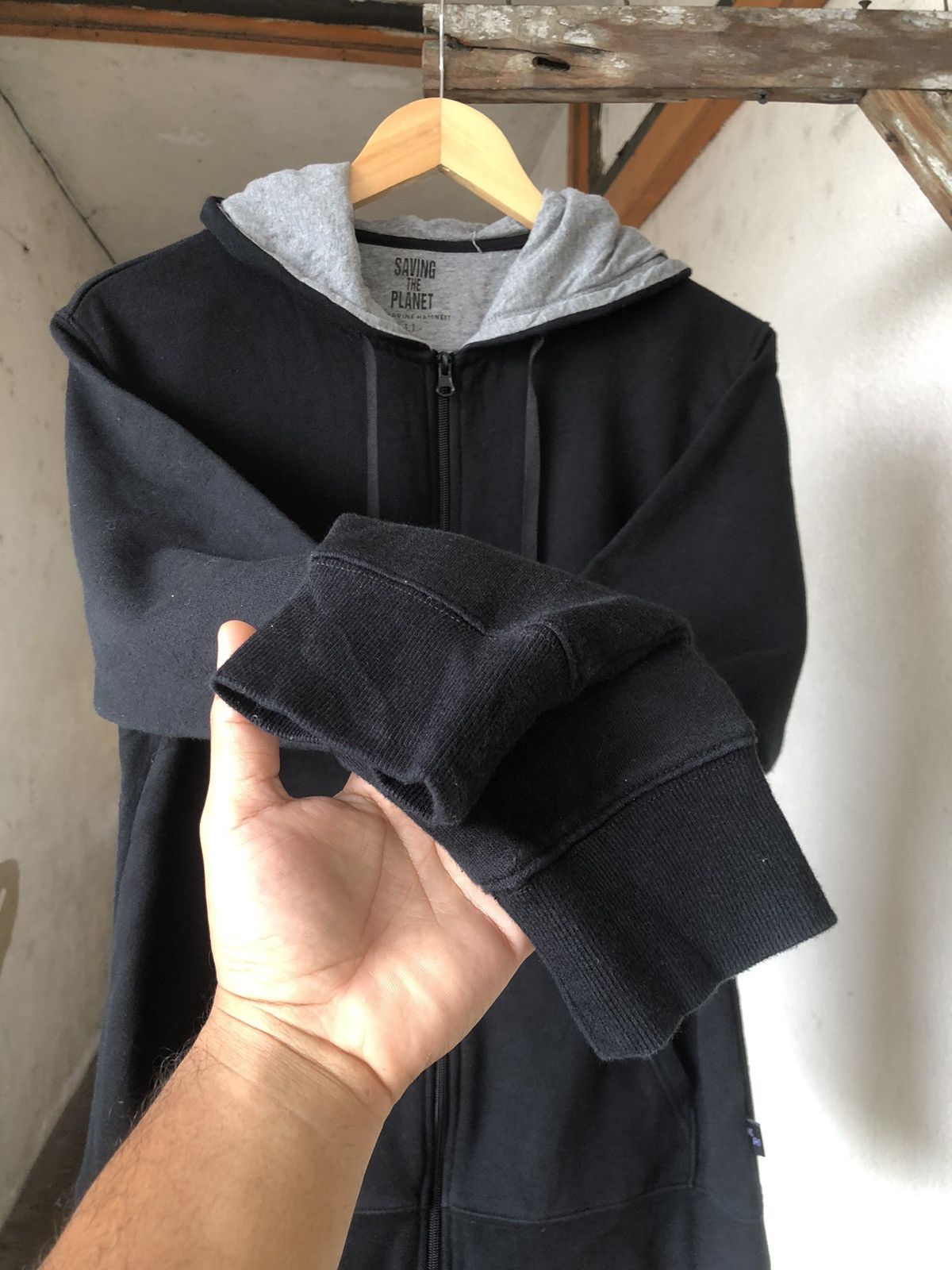 Katharine Hamnett London Minimalist Zip Up Hoodie