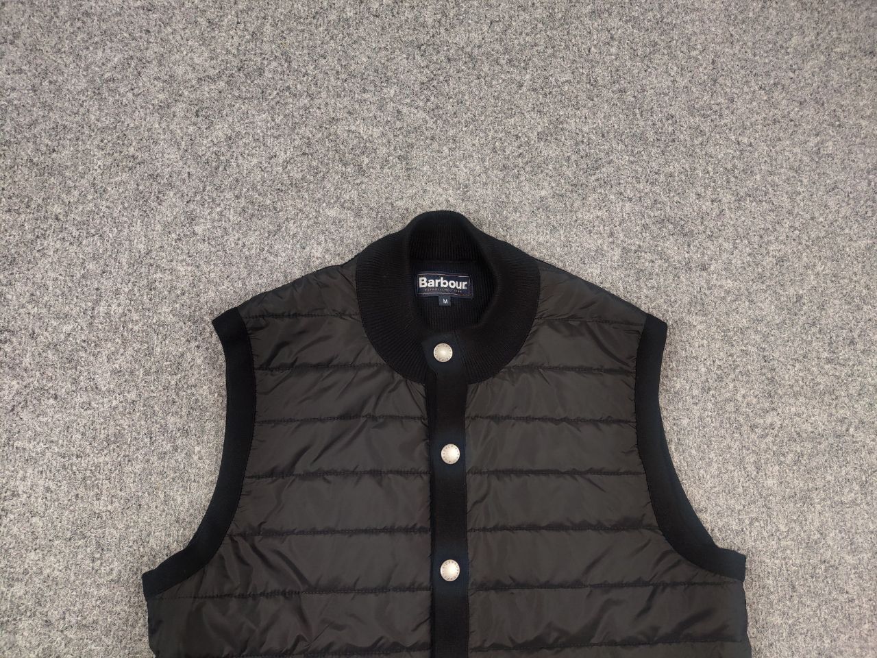 Barbour Barbour Black Quilted x knitted back Vest Button Jacket Size US M / EU 48-50 / 2 - 4 Thumbnail