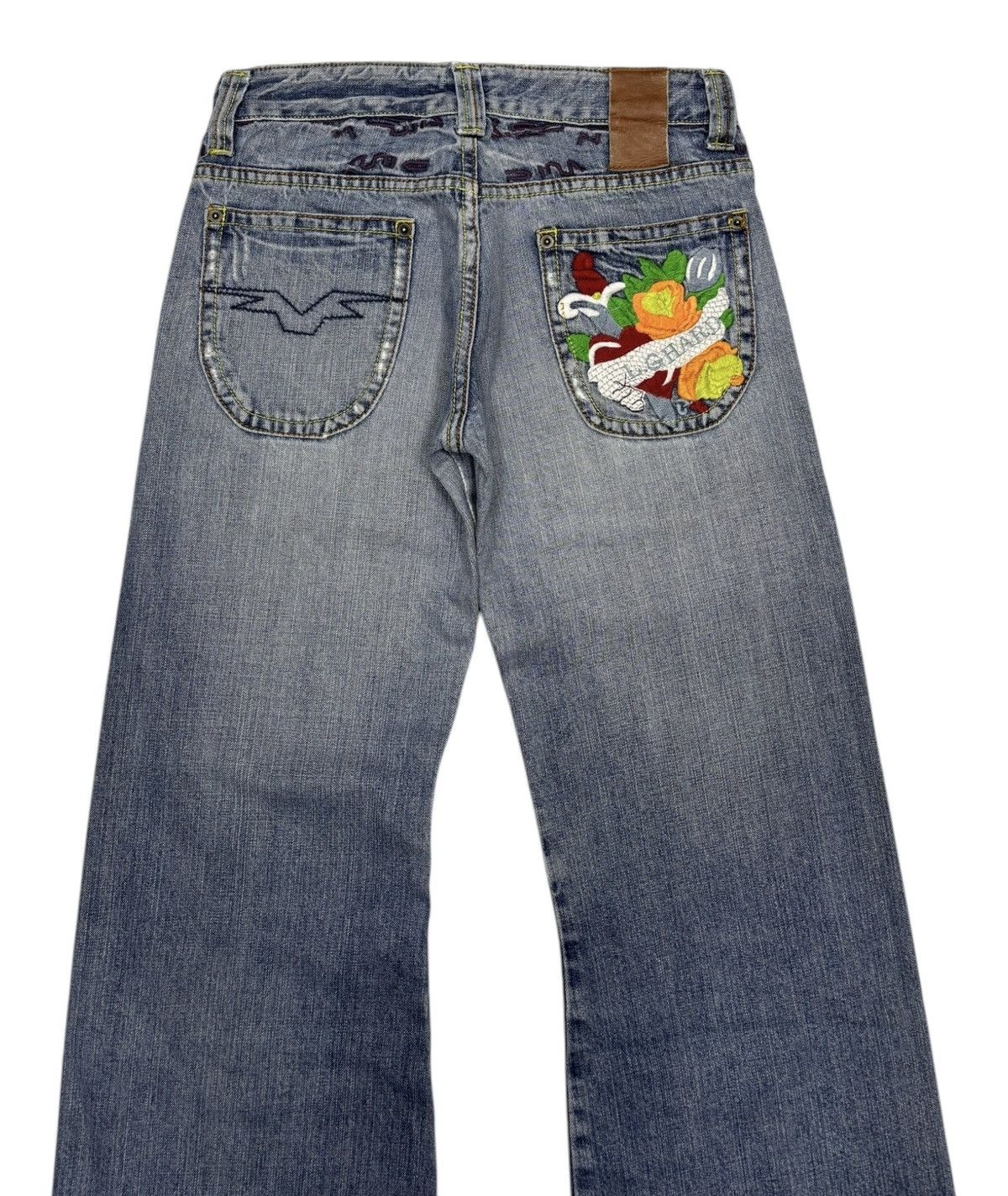 Ed Hardy Flare Jeans L.G HARD Flower Embroidery Ed Hardy Style Jeans Size US 28 / EU 44 - 7 Thumbnail