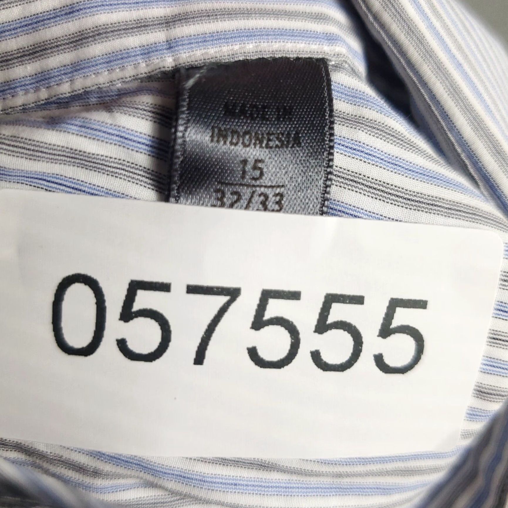 John Varvatos VINTAGE John Varvatos Shirt Mens 15 Blue Striped Slim Fit Dress Button Up Long Sleeve Size 40R - 8 Thumbnail