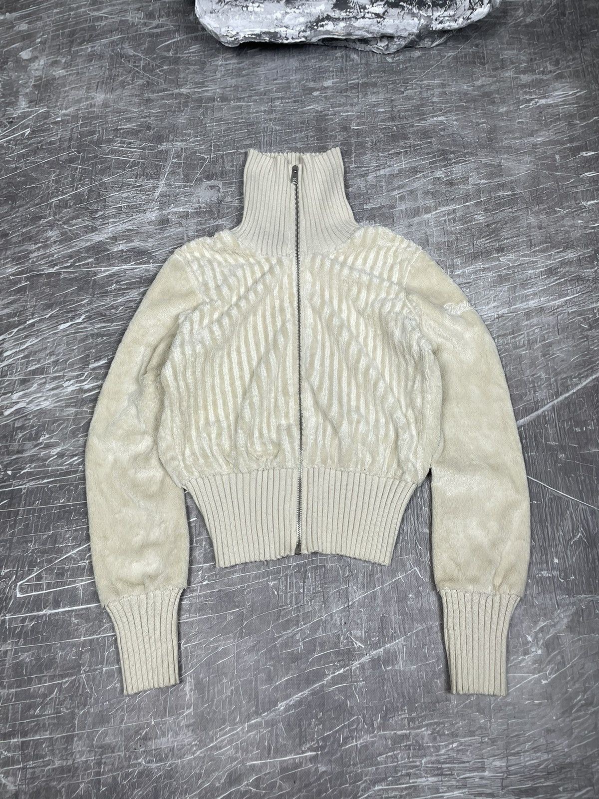 Diesel Rare Fur Japanese Zip High Neck Jacket LGB Y2K