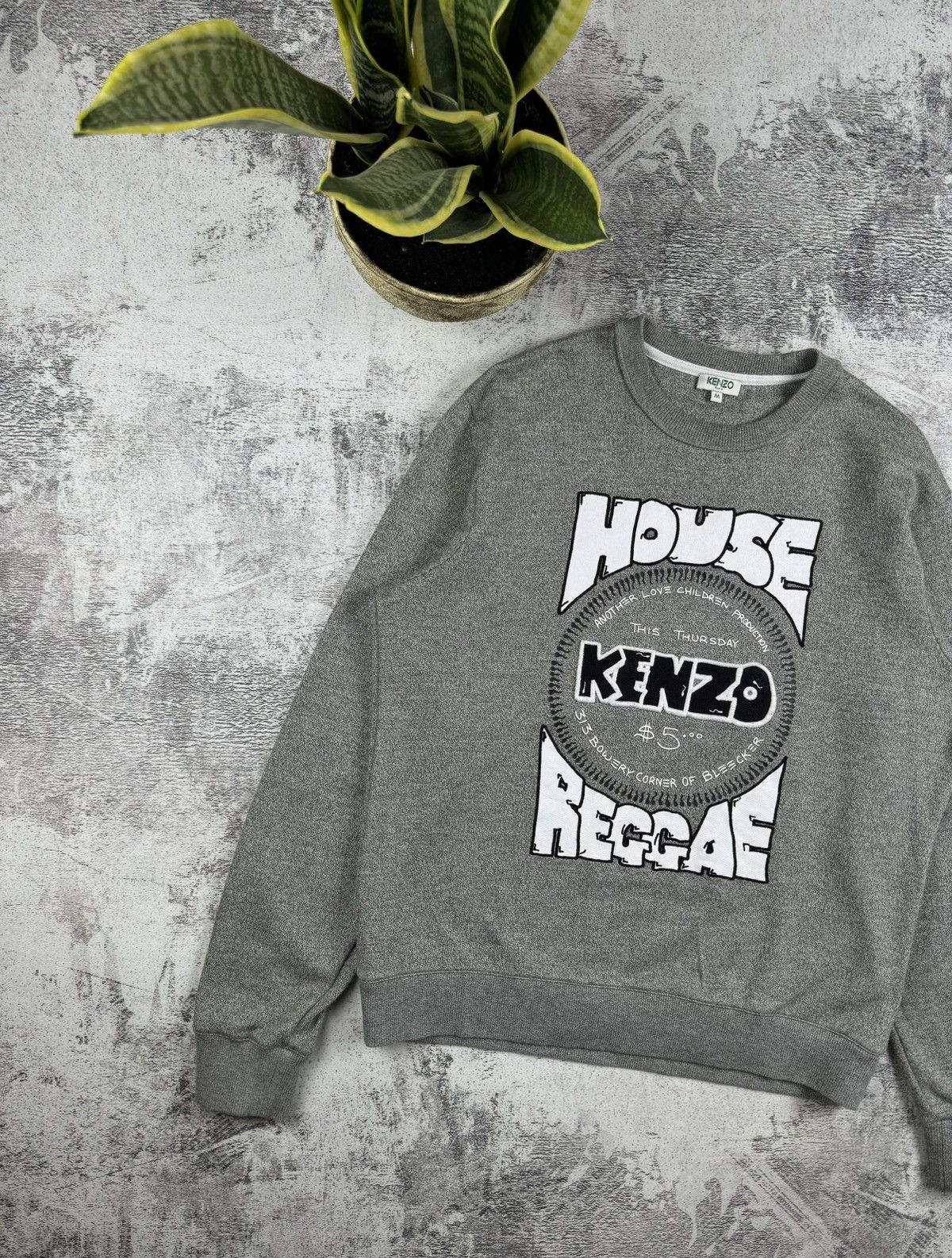 Kenzo Kenzo Paris Grey Melange Knit House Of Reggae Sweatshirt Size US M / EU 48-50 / 2 - 2 Thumbnail
