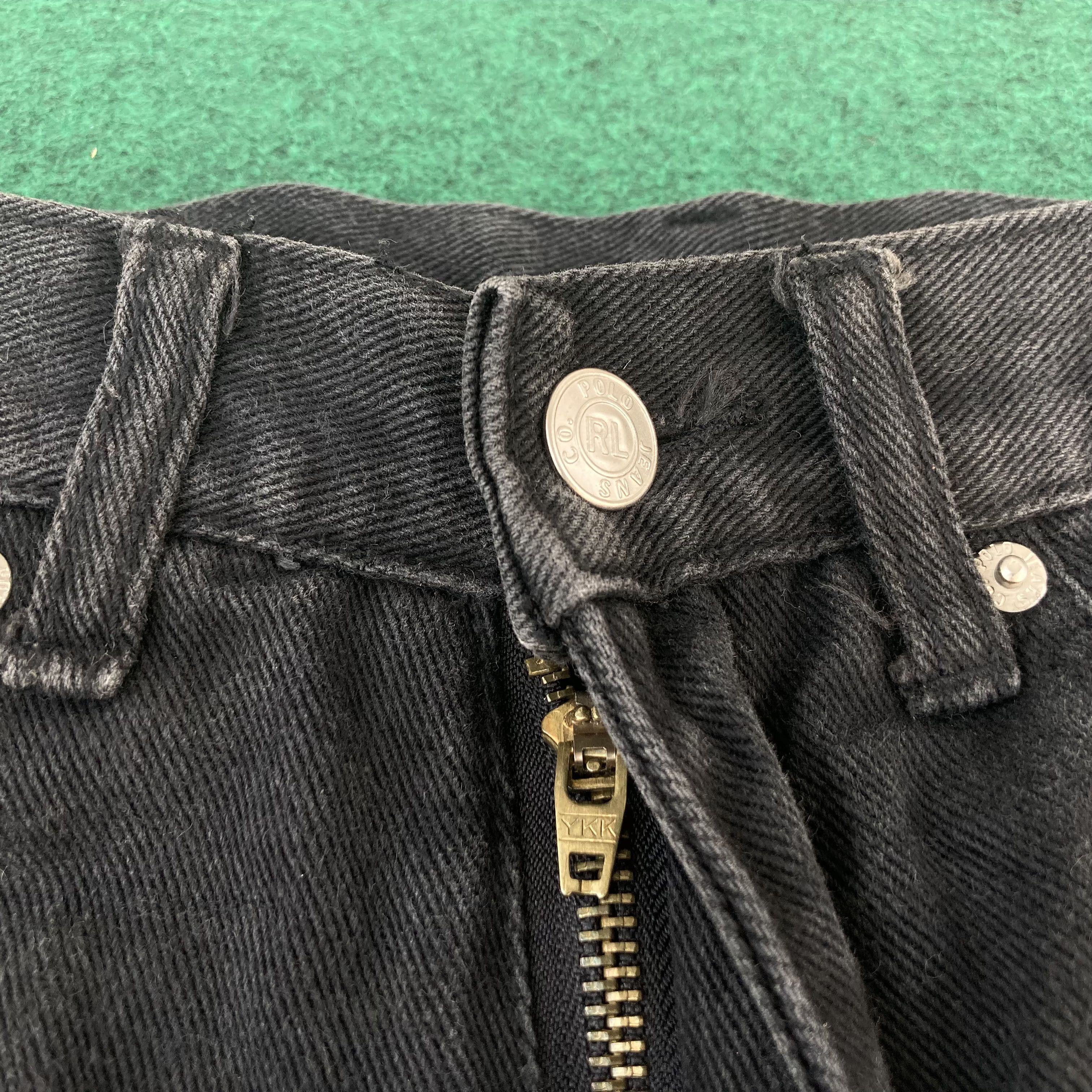 Polo Ralph Lauren × Vintage Vtg Polo Jeans Ralph Lauren Denim Black Baggy 90s Jeans Size US 29 - 4 Thumbnail