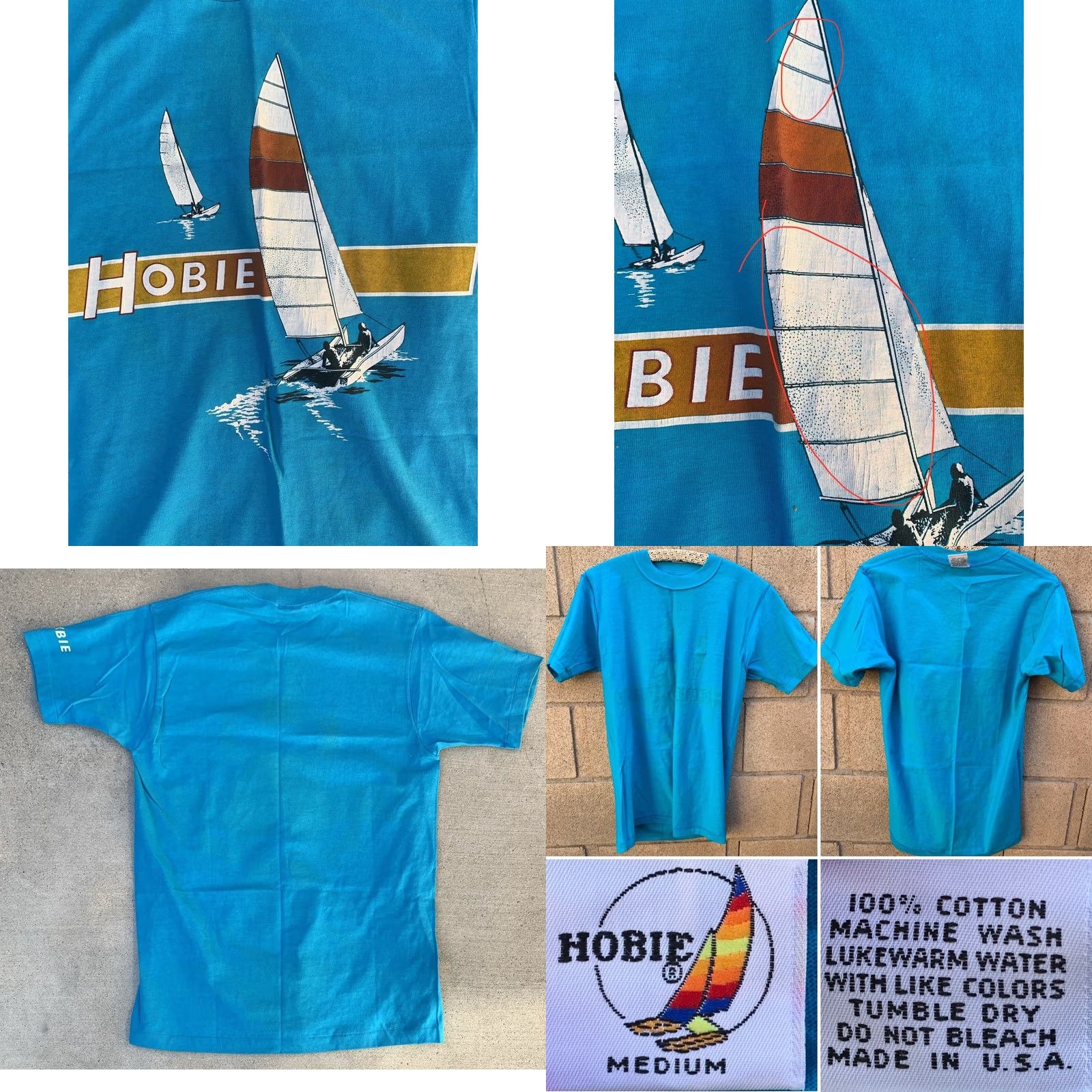 Vintage VINTAGE Hobie T Shirt Graphic Tee Cotton Made In USA Size M Medium Blue 1980s Mens Size US M / EU 48-50 / 2 - 10 Thumbnail