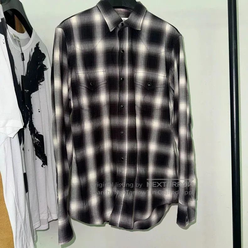 Saint Laurent Paris Saint Laurent 16FW Plaid Button-Up Shirt Size US S / EU 44-46 / 1 - 2 Thumbnail