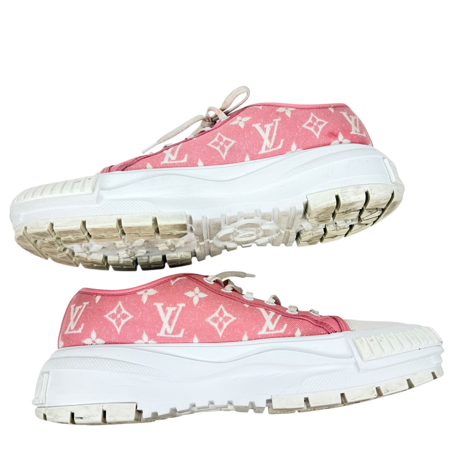 Louis Vuitton Louis Vuitton Monogram Pink Cotton Denim Low Top Sneakers 42 Size US 12 / IT 42 - 6 Thumbnail