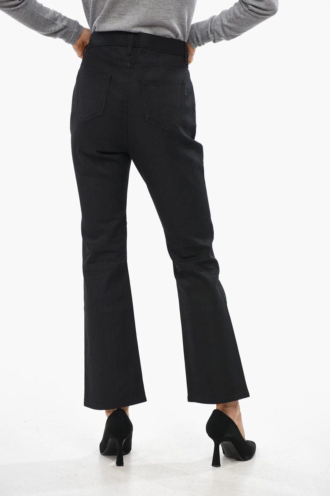 Saint Laurent Paris og1mm0326 Bootcut Dark Wash Jeans in Black Size 30" / US 8 / IT 44 - 2 Thumbnail
