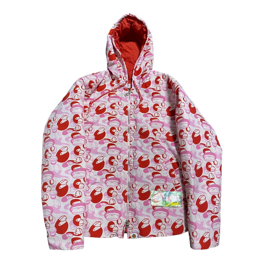 image of Bape Baby Milo Puffer Jacket Pink Camo, Men's (Size Small)