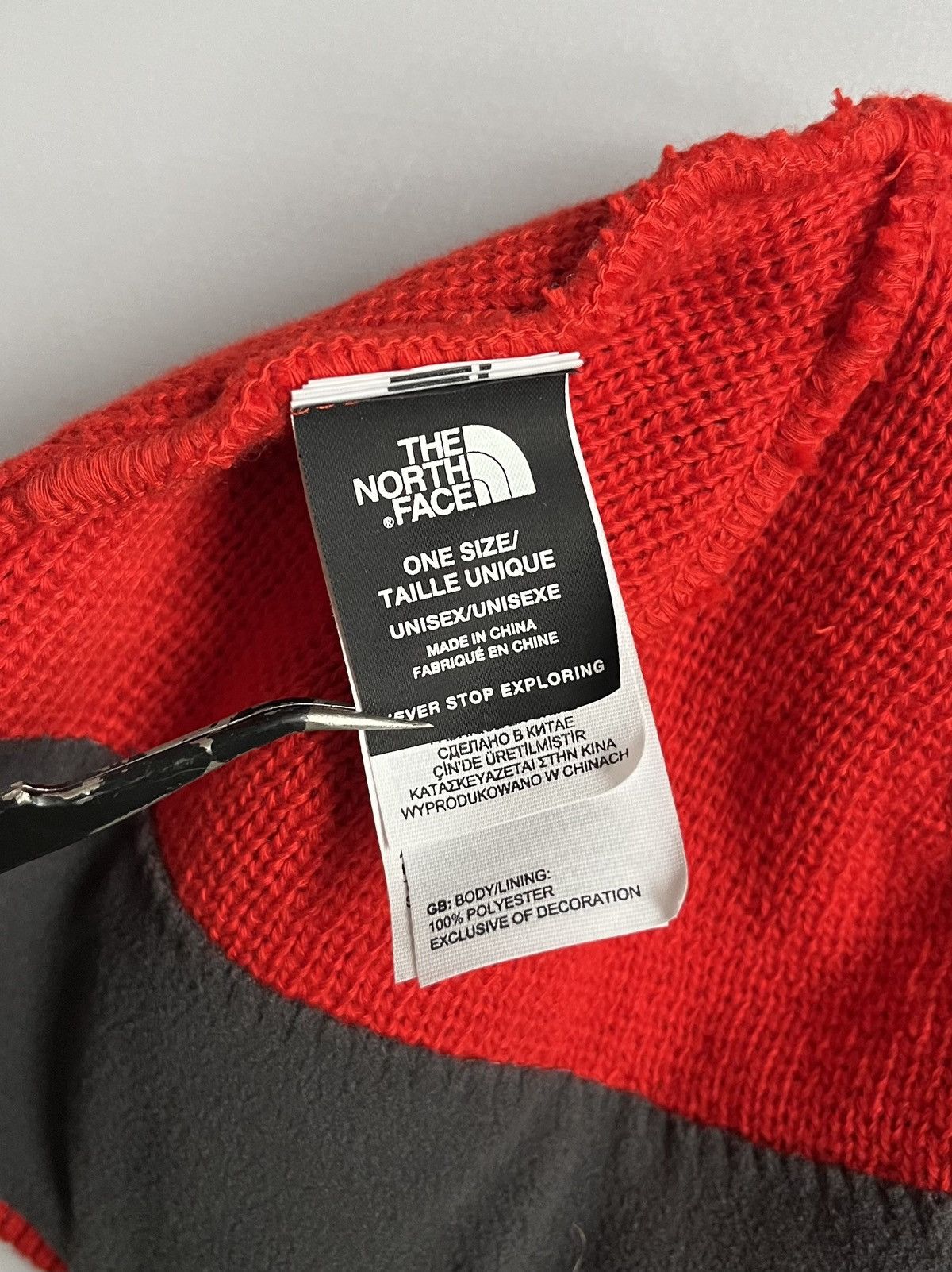 The North Face The North Face Unisex Red Knit Polyester Logo Beanie Hat Size ONE SIZE - 7 Thumbnail