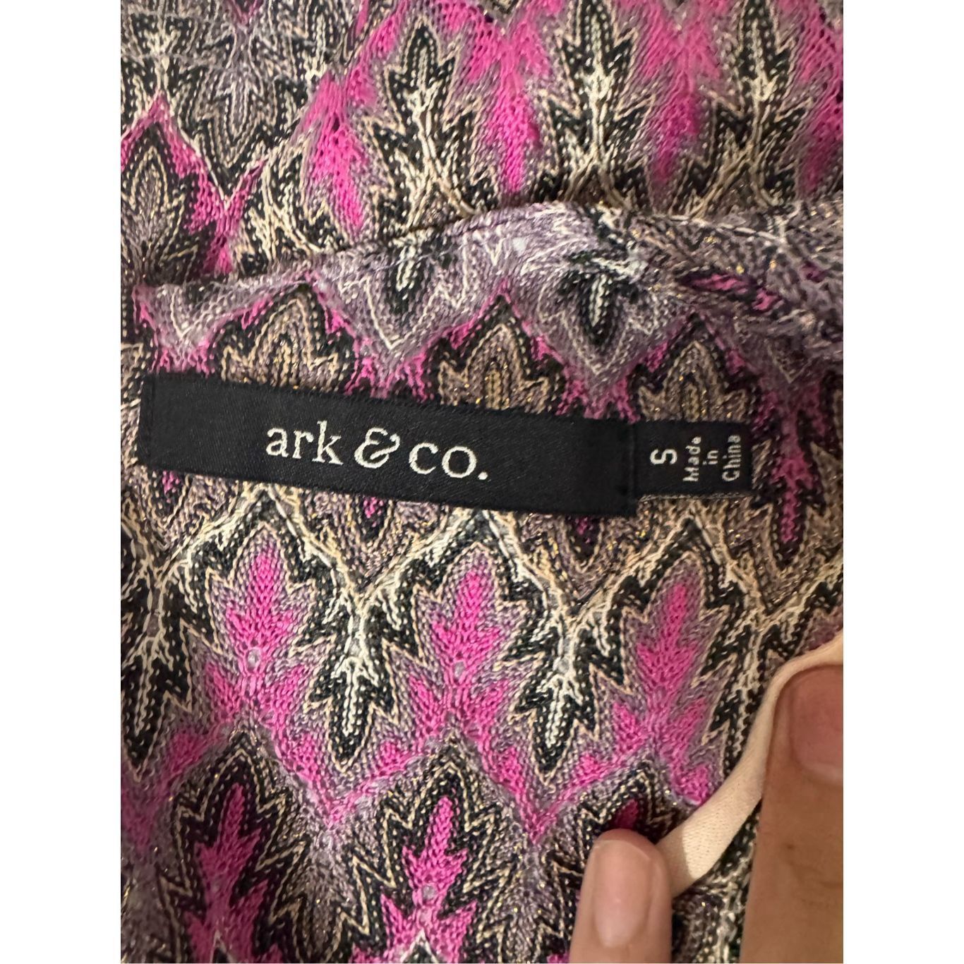 Other Ark & Co. Metallic Chevron Knit Bodycon Dress Small Pink Bla Size S / US 4 / IT 40 - 4 Thumbnail