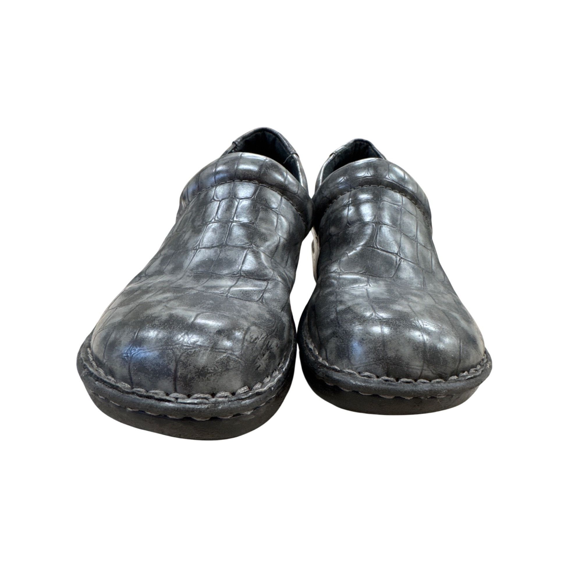 Boc B.O.C Womens Gray Croc-Embossed Clogs Mules Size 7 SKU 7182 Size US 7 / IT 37 - 5 Thumbnail