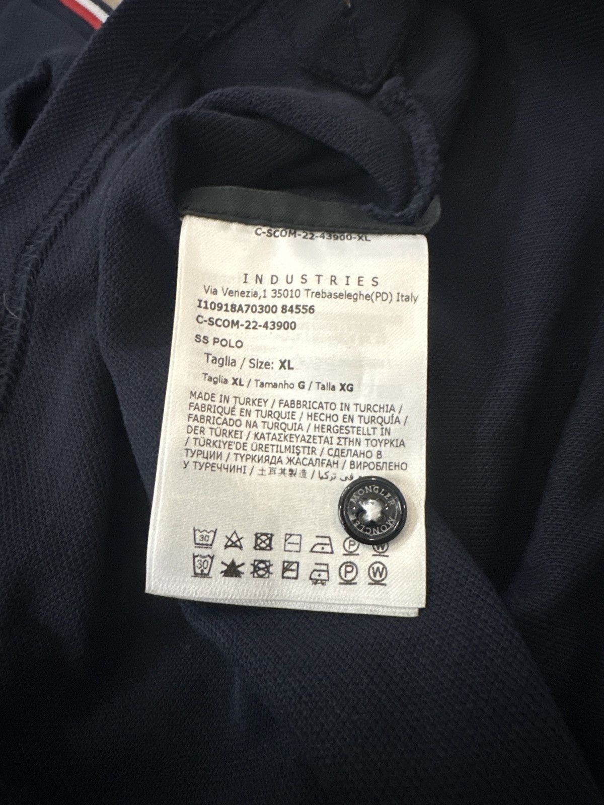 Moncler Navy Blue Moncler Logo Patch Polo Shirt Size US XL / EU 56 / 4 - 6 Thumbnail
