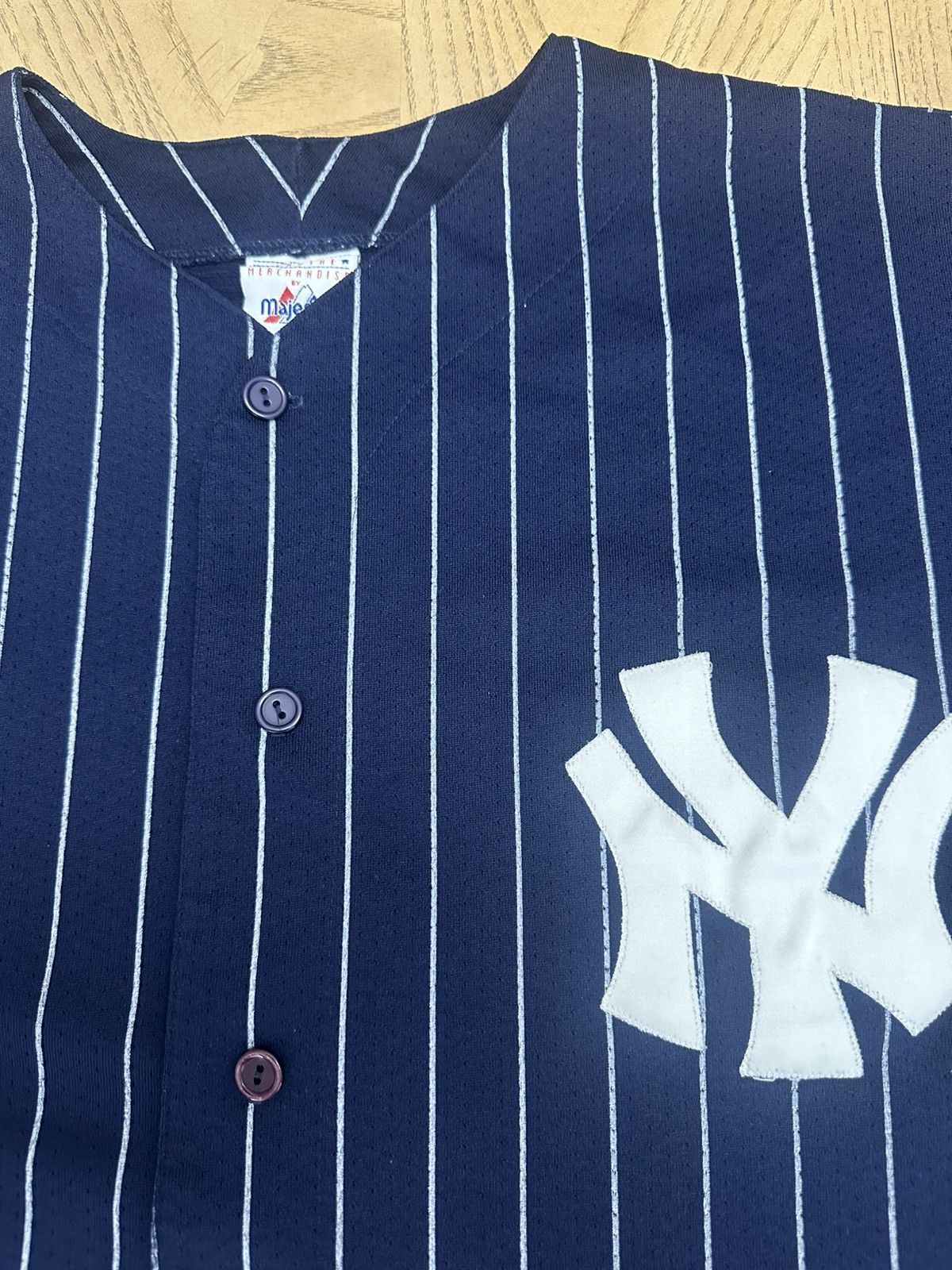 Majestic vintage 1990s Majestic New York Yankees pinstripe Size US XXL / EU 58 / 5 - 3 Thumbnail