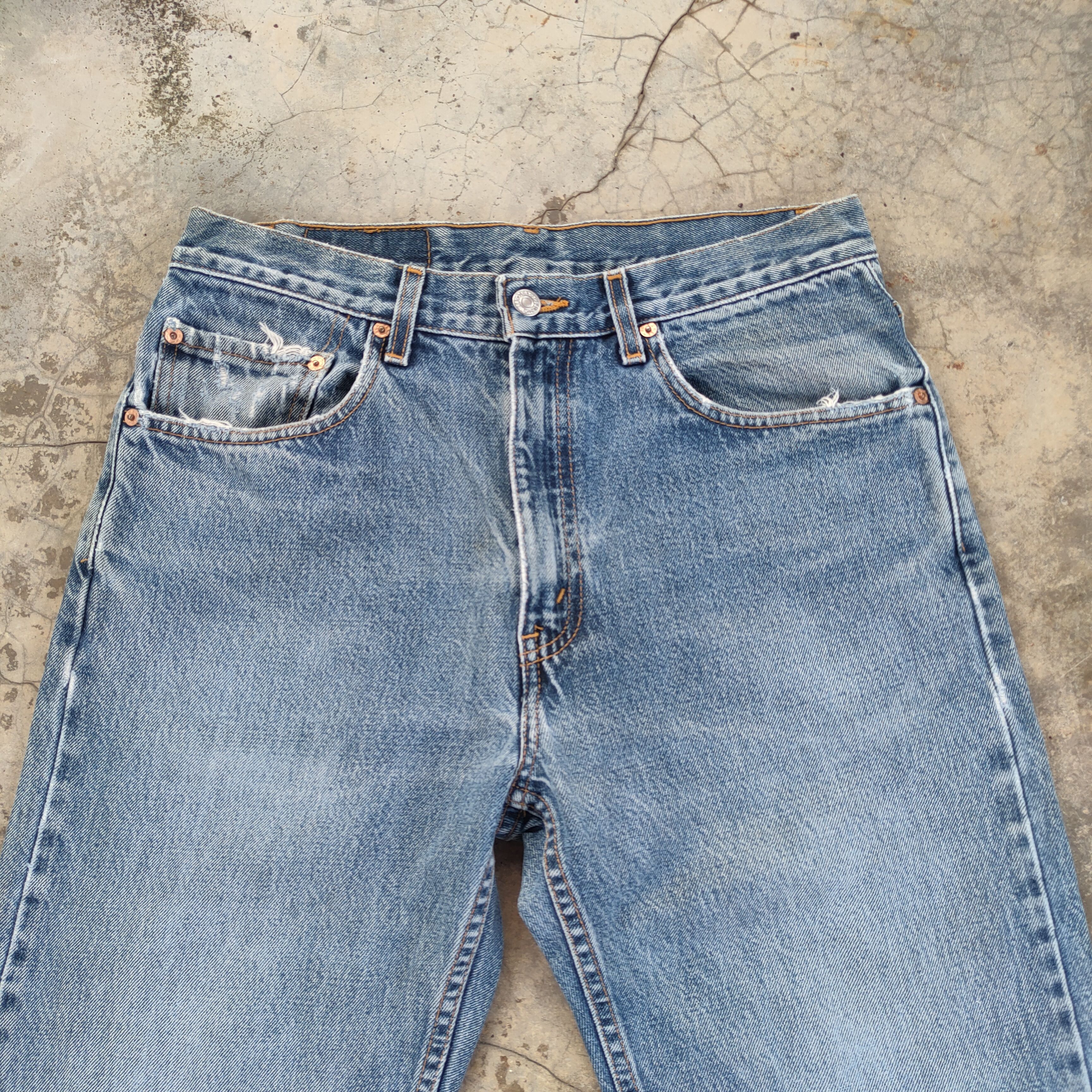 Levi's Vintage Clothing W32 LEVI'S 505 FADED DISTRESSED DENIM JEAN PANTS Size US 32 / EU 48 - 2 Thumbnail