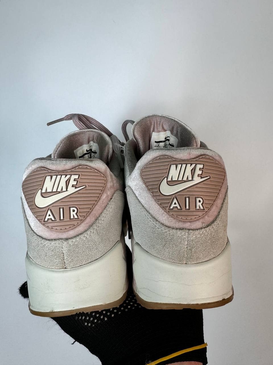 Nike × Vintage Nike Womens Air Max 90 Pink Gray Velvet Sneakers Shoes Size US 8 / IT 38 - 3 Thumbnail