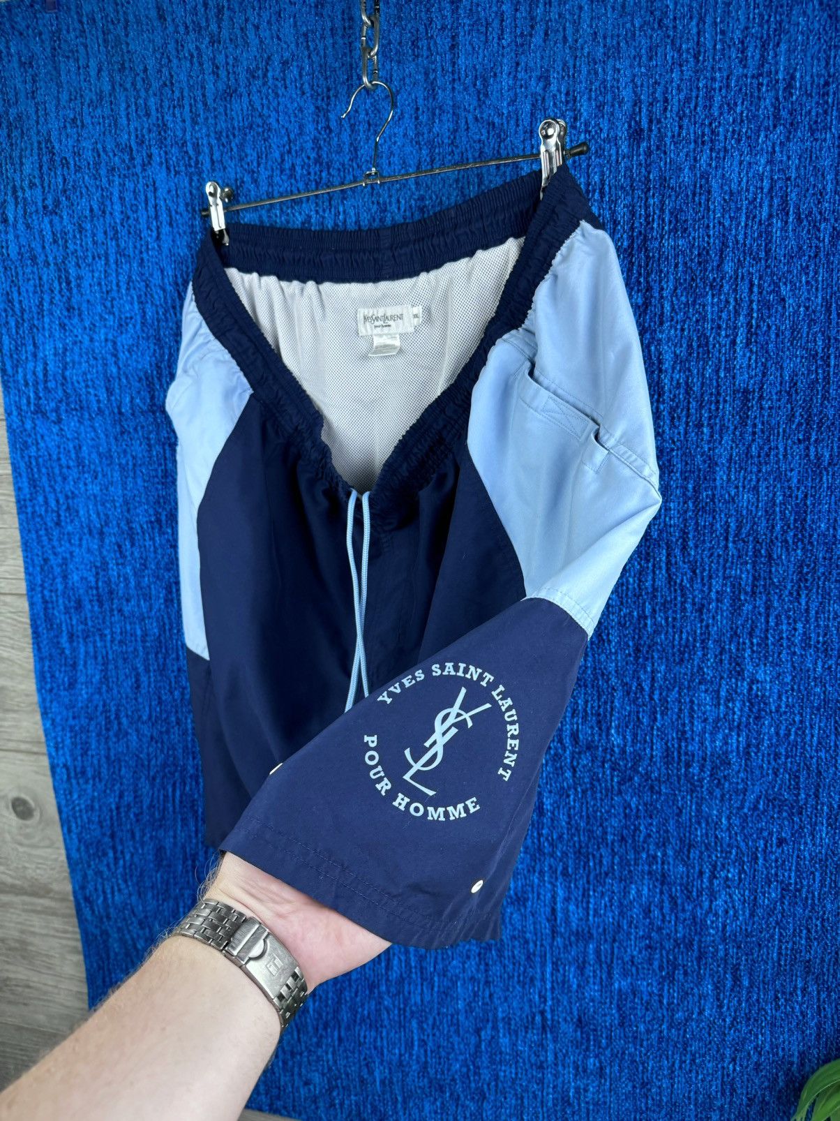 Designer × Vintage × Yves Saint Laurent VINTAGE SHORTS 🩳 YVES SAINT LAURENT BIG LOGO SIZE XXL Size US 38 / EU 54 - 2 Thumbnail
