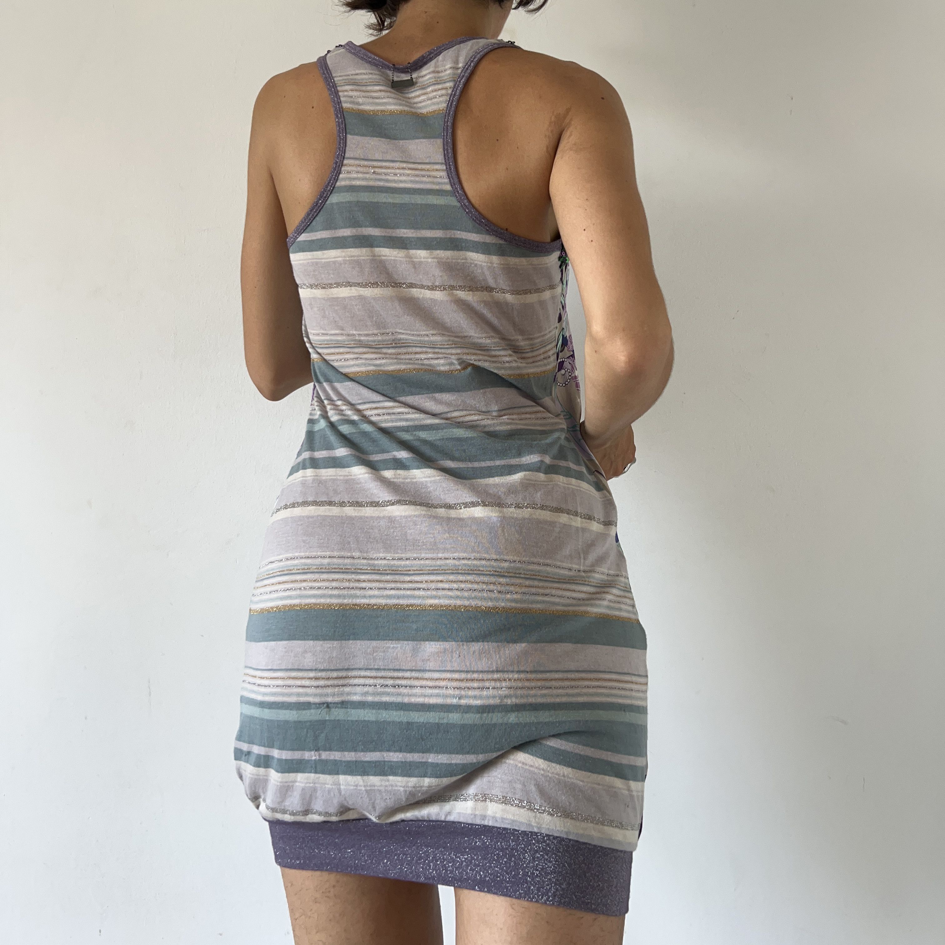 Custo Barcelona Custo Barcelona y2k silk cotton print knit summer tank dress Size L / US 10 / IT 46 - 2 Thumbnail
