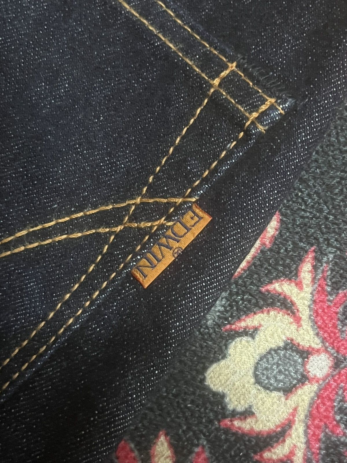 Edwin Edwin Made in Japan Raw Indigo Buckle Back Selvedge Jeans Size US 27 - 9 Thumbnail