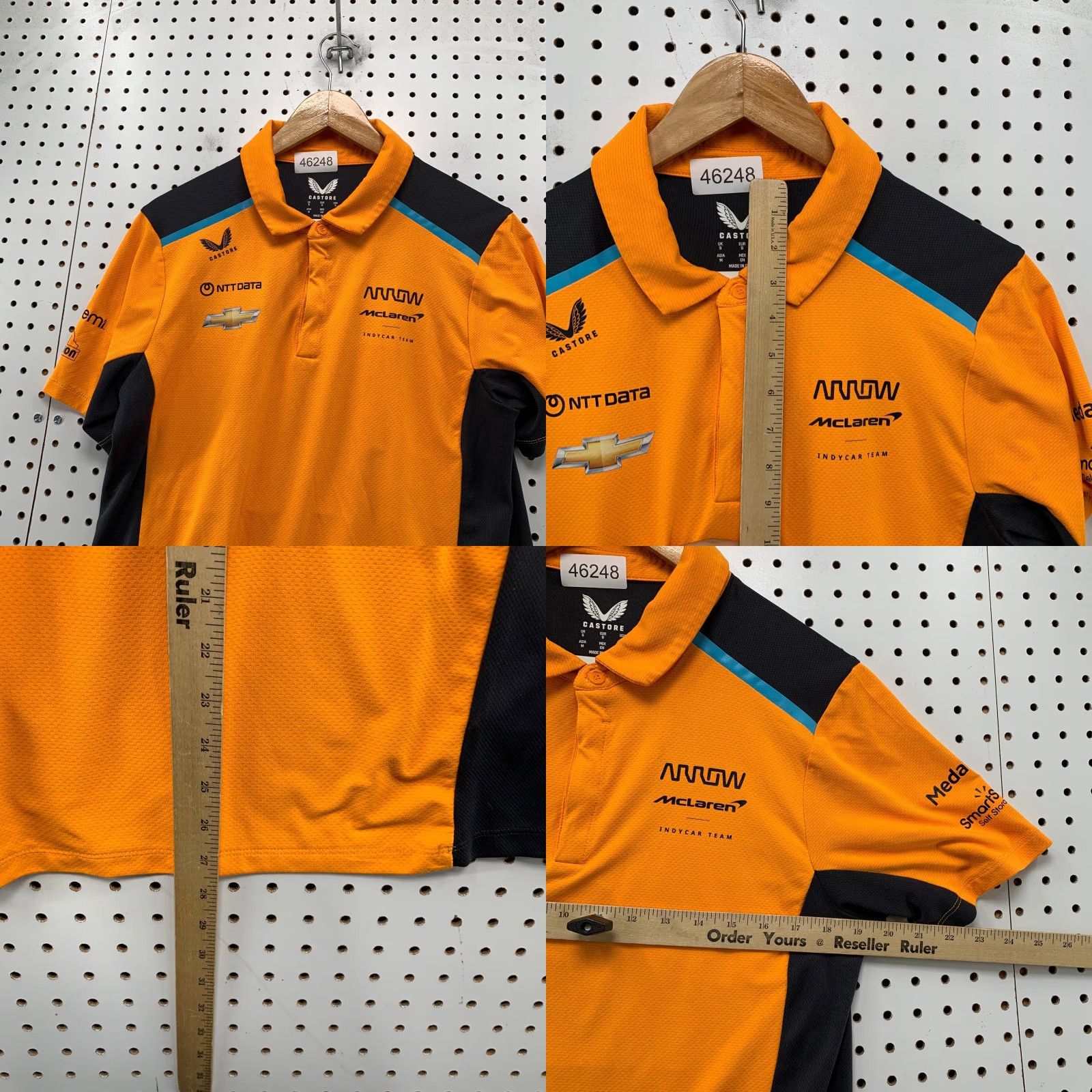 Castore Castore Polo Shirt Mens Small Orange Indycar AJ Foyt Malukas McLaren Size US S / EU 44-46 / 1 - 8 Thumbnail