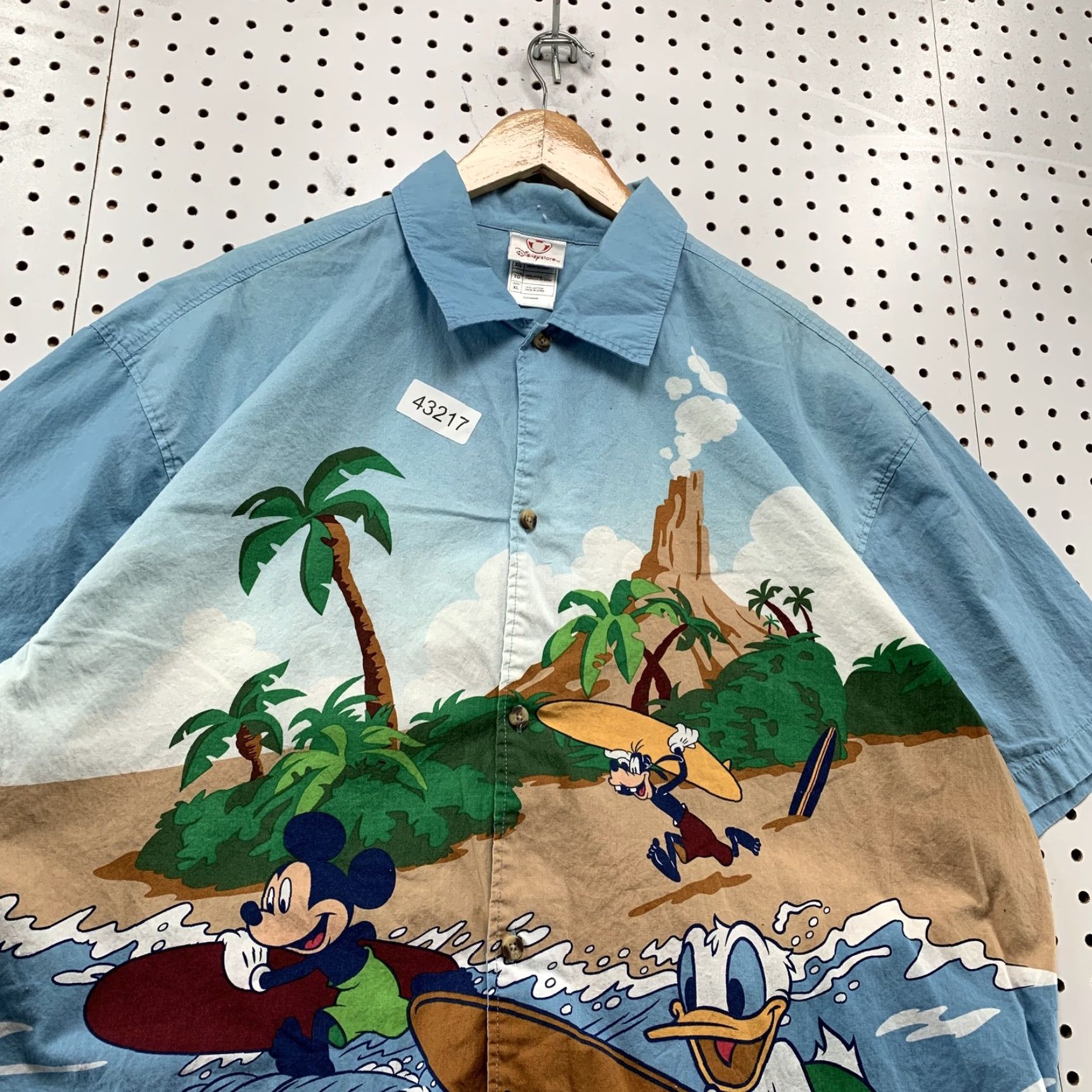 Disney VINTAGE Disney Hawaiian Button-Up Shirt Mens XL Blue Mickey Mouse AOP Surf Casual Size US XL / EU 56 / 4 - 4 Thumbnail