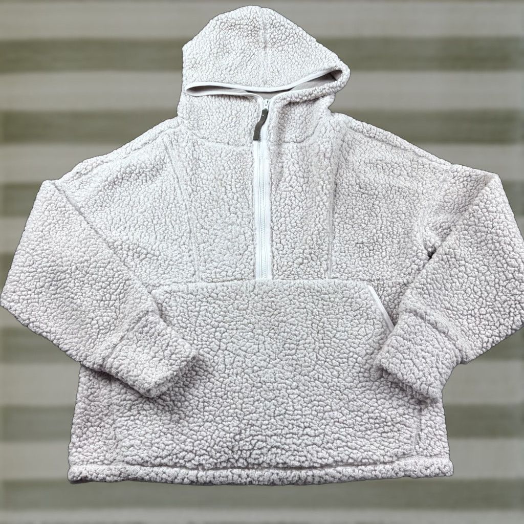 Prana Prana Permafrost Half Zip Sherpa High Pile Hoodie Womens M Beige Cozy Size M / US 6-8 / IT 42-44 - 1 Thumbnail