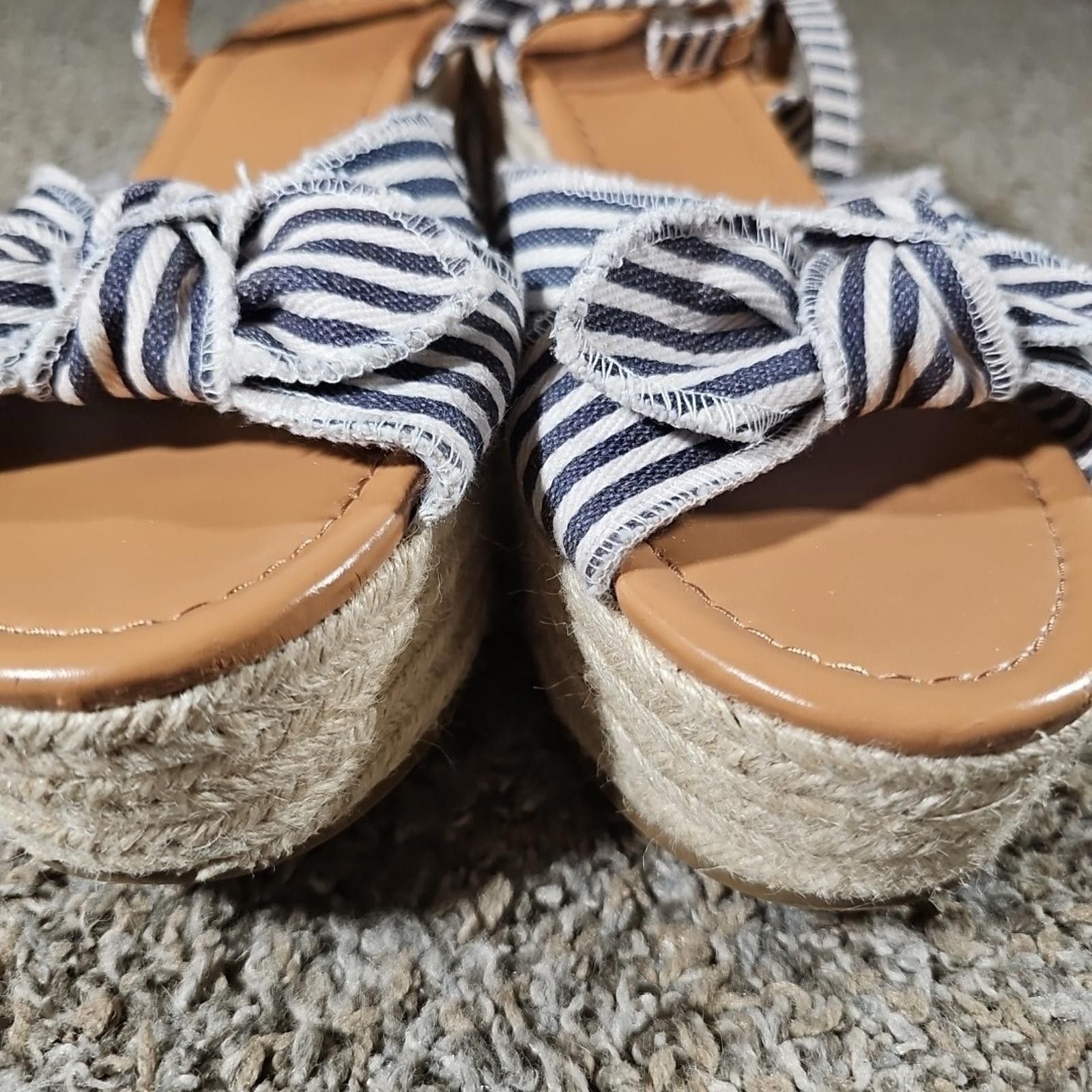 J.Crew J. Crew Sz 9 Seersucker Dockside Sisal Platform Shoes Size US 9 / IT 39 - 4 Thumbnail