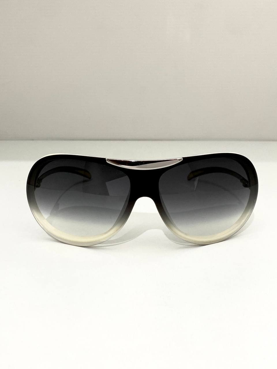 Chanel Chanel CC Logo Aviator Gradient Tint Shield Sunglasses Y2K Size ONE SIZE - 3 Thumbnail