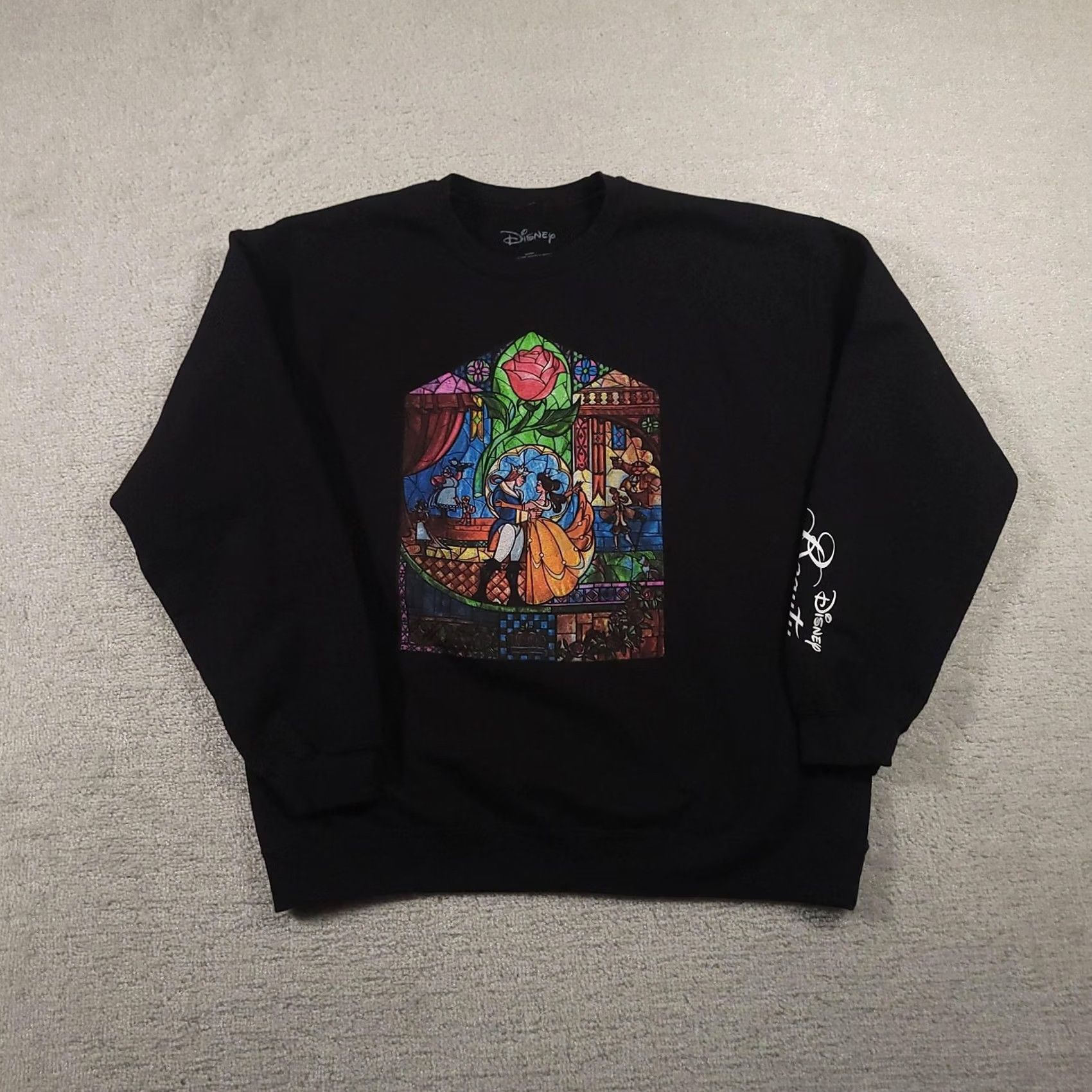 Disney Disney Sweatshirt Mens Large Black Stained Glass Pullover Size US L / EU 52-54 / 3 - 2 Thumbnail